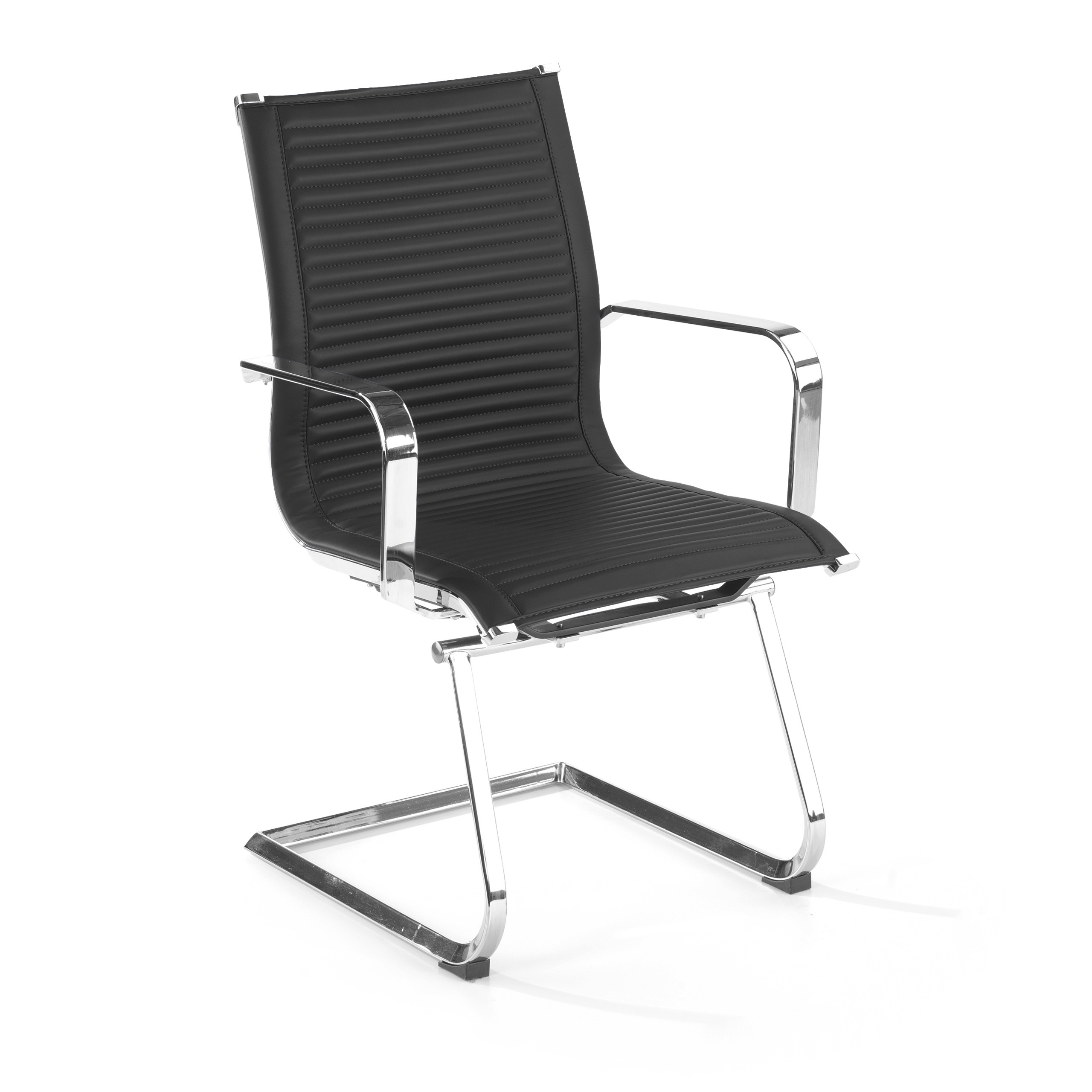 silla confidente negro croma estructura cromada ecopiel piel sintetica 1