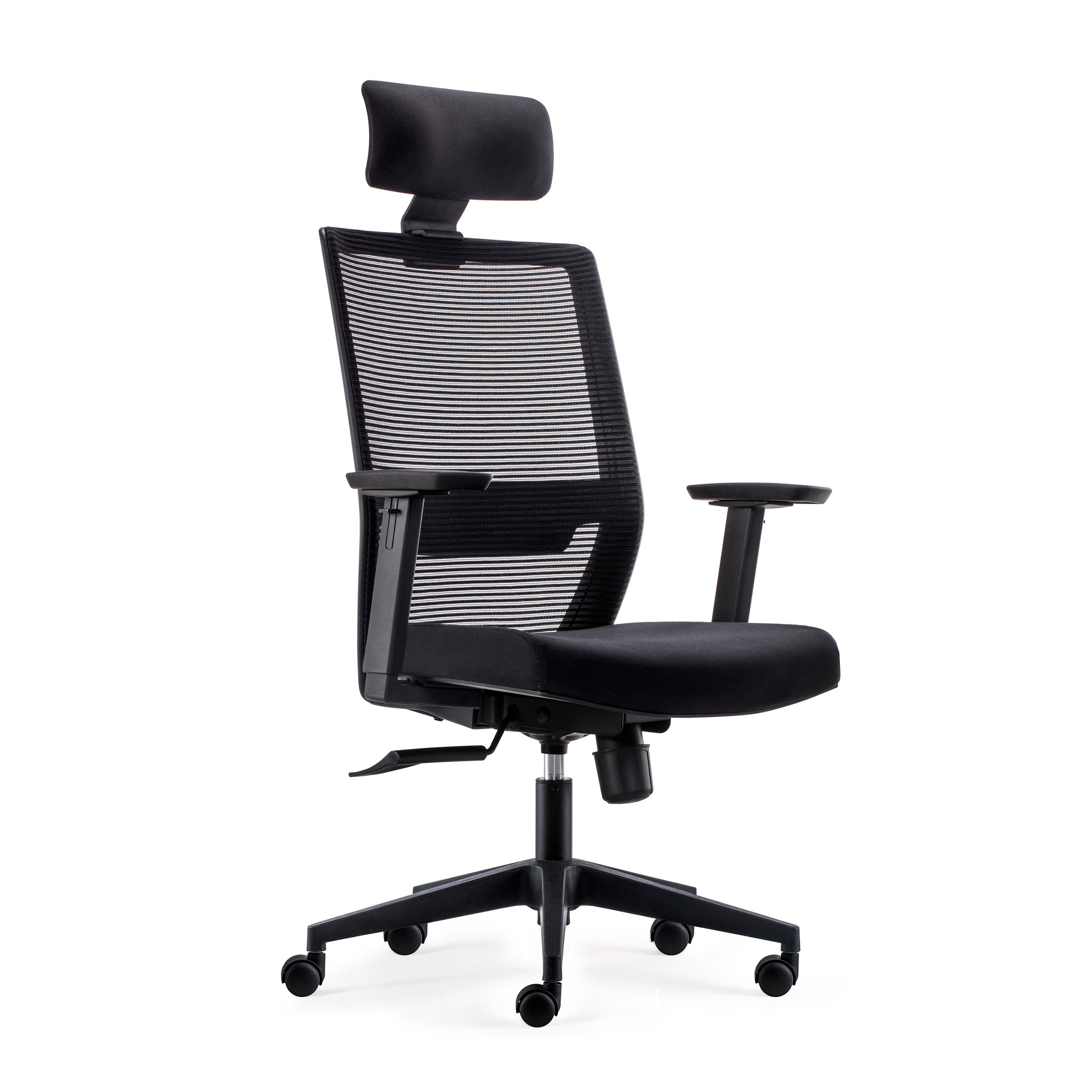 silla giratoria negro axel con reposacabezas malla 1