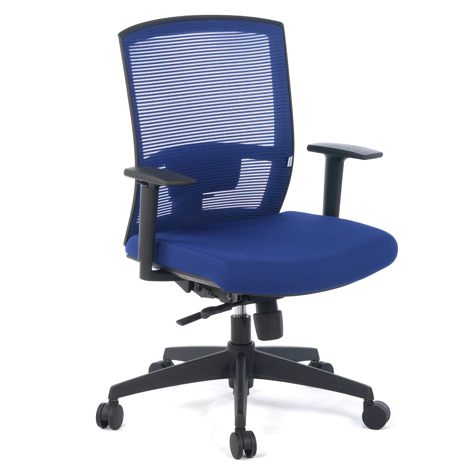 silla giratoria azul kendo estructura negra malla 1