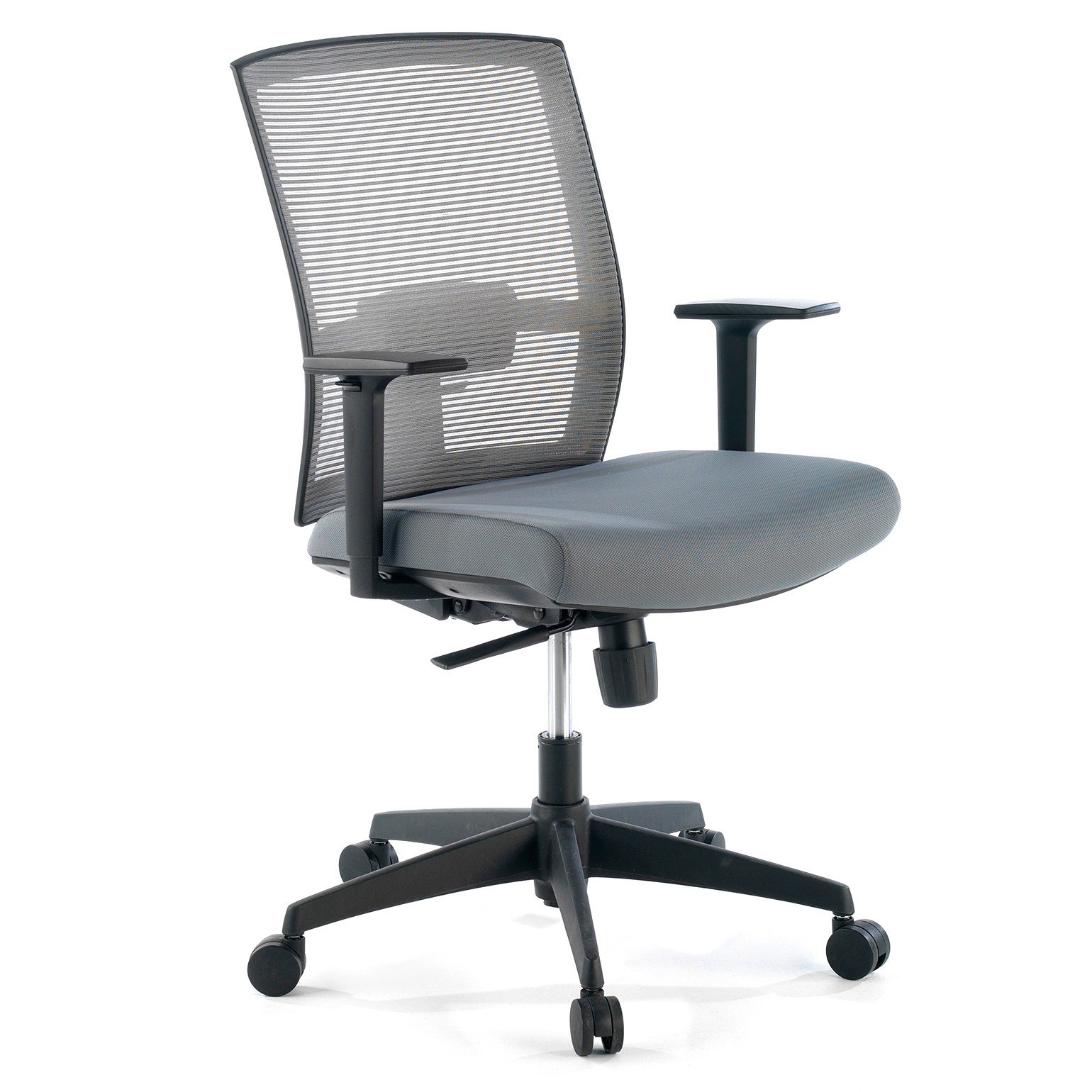 silla giratoria gris kendo estructura negra malla 1