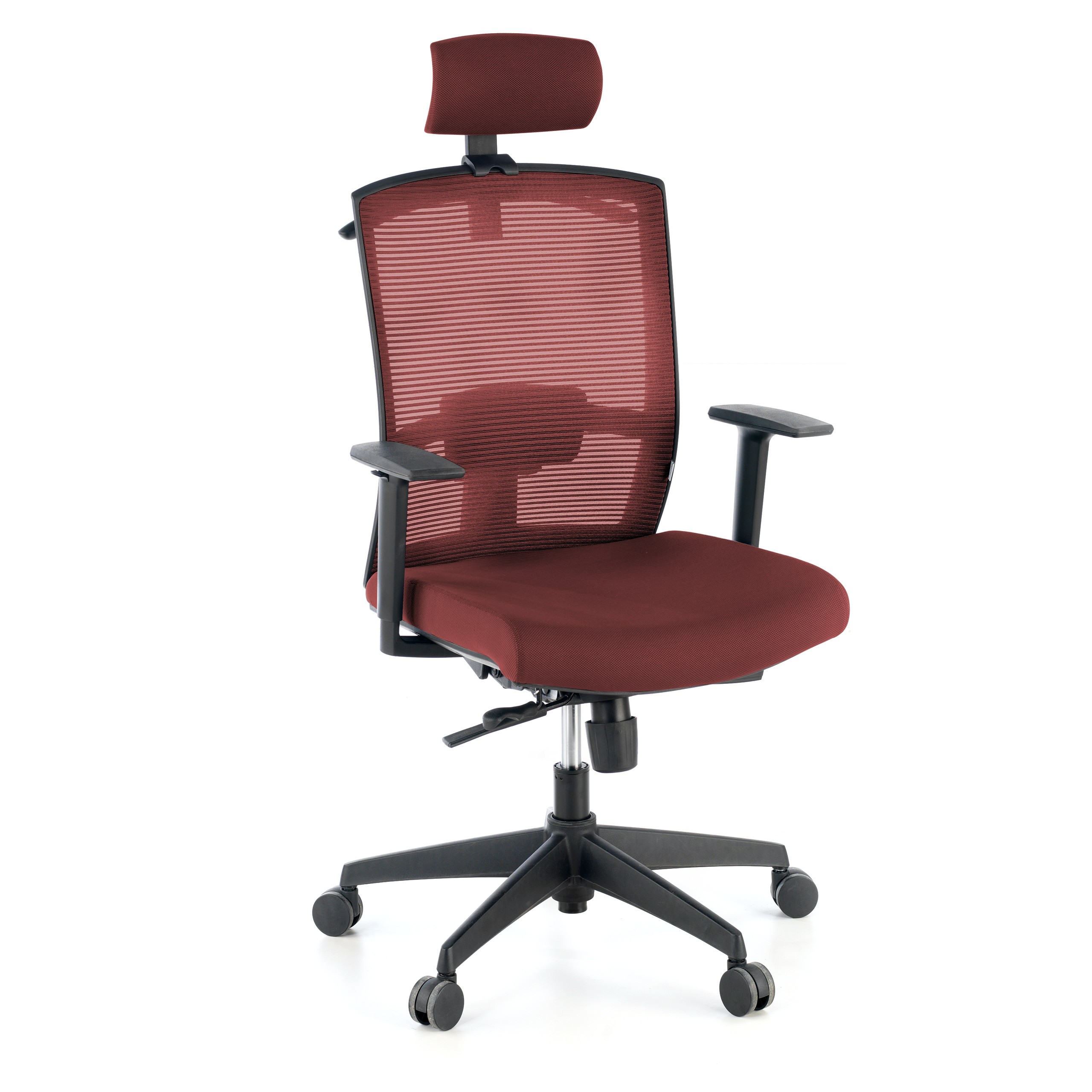 silla ergonomica rojo kendo estructura negra reposacabezas malla 1