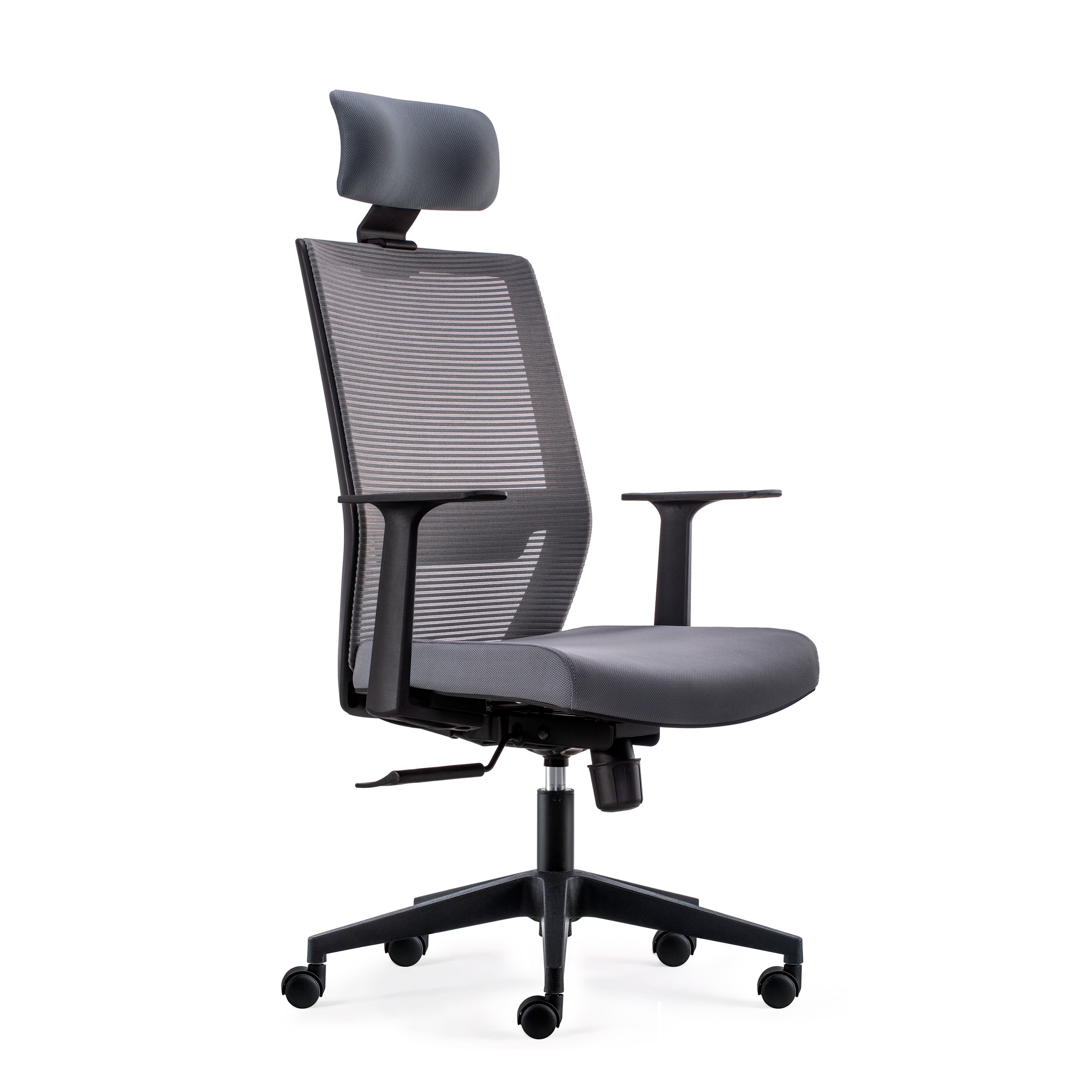 silla giratoria gris axel con reposacabezas malla 1