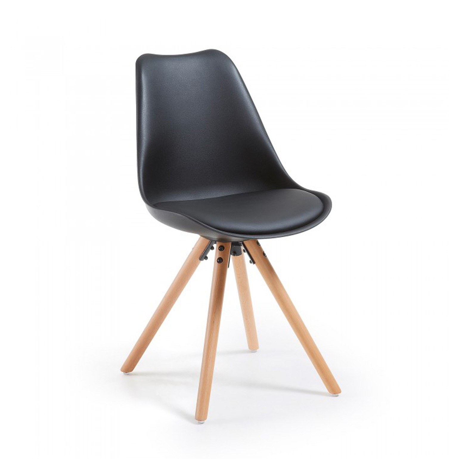 silla nordica negro nordic silla patas de madera plastico 1