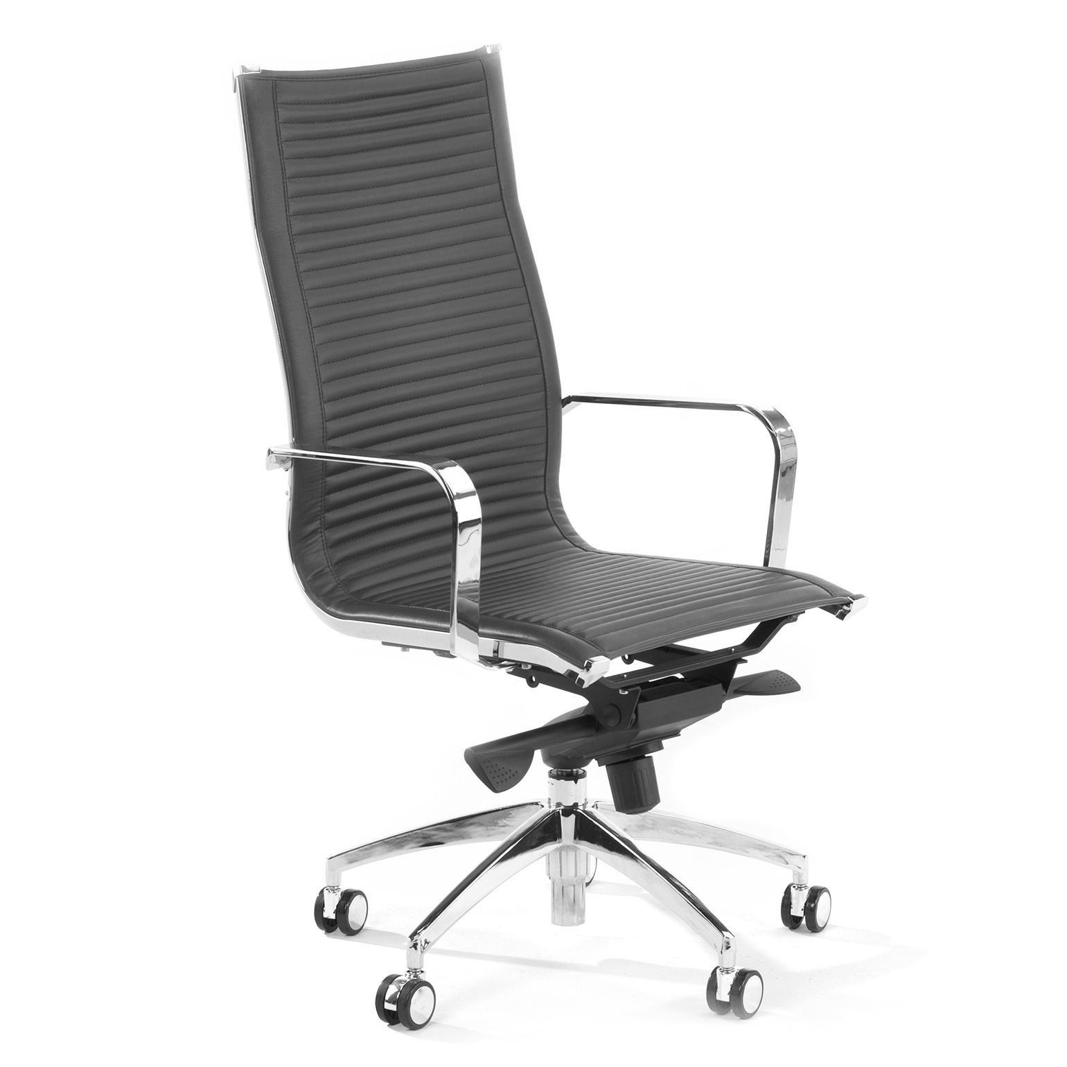 sillon de oficina gris croma estructura cromada ecopiel piel sintetica 1
