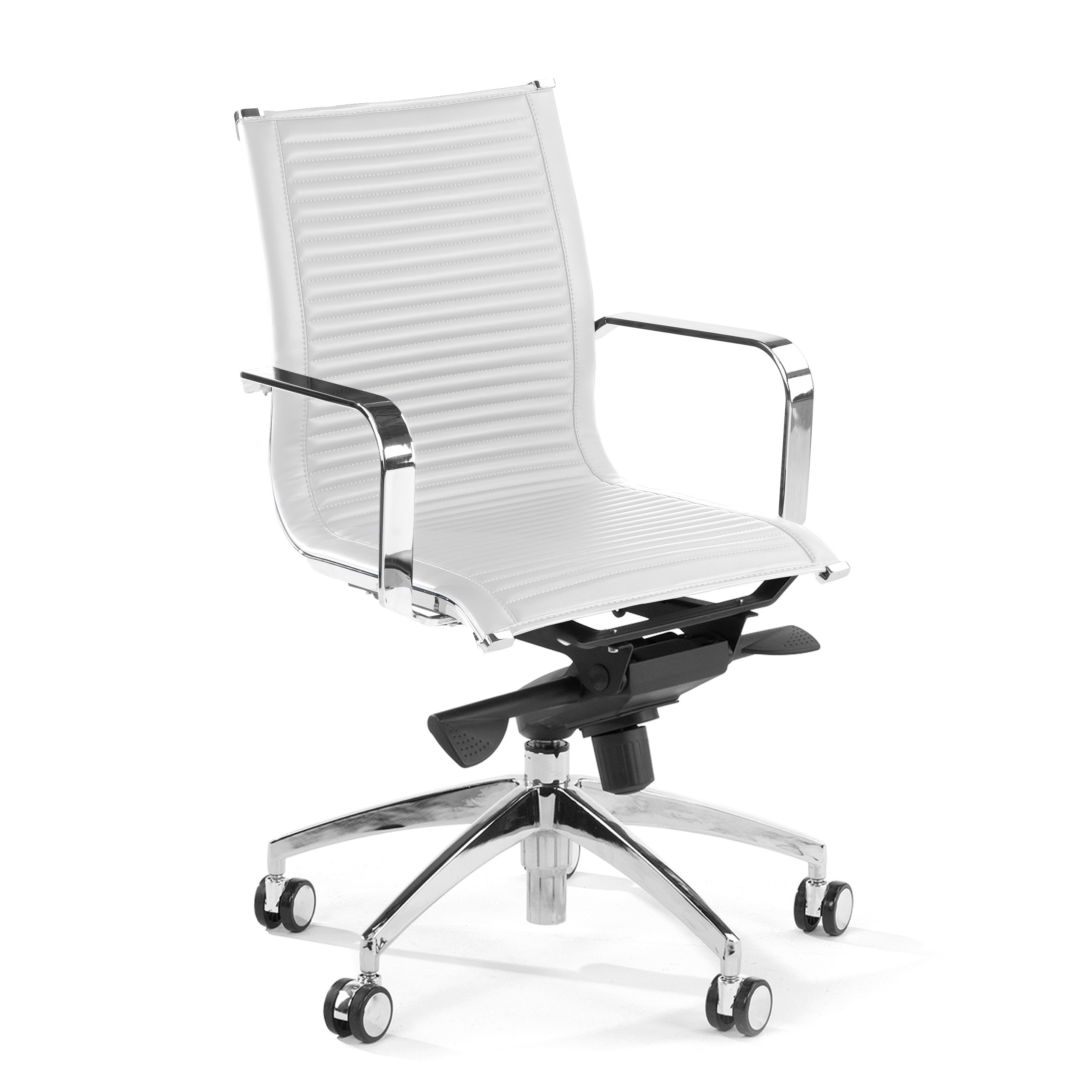 sillon de oficina blanco croma estructura cromada ecopiel piel sintetica 1