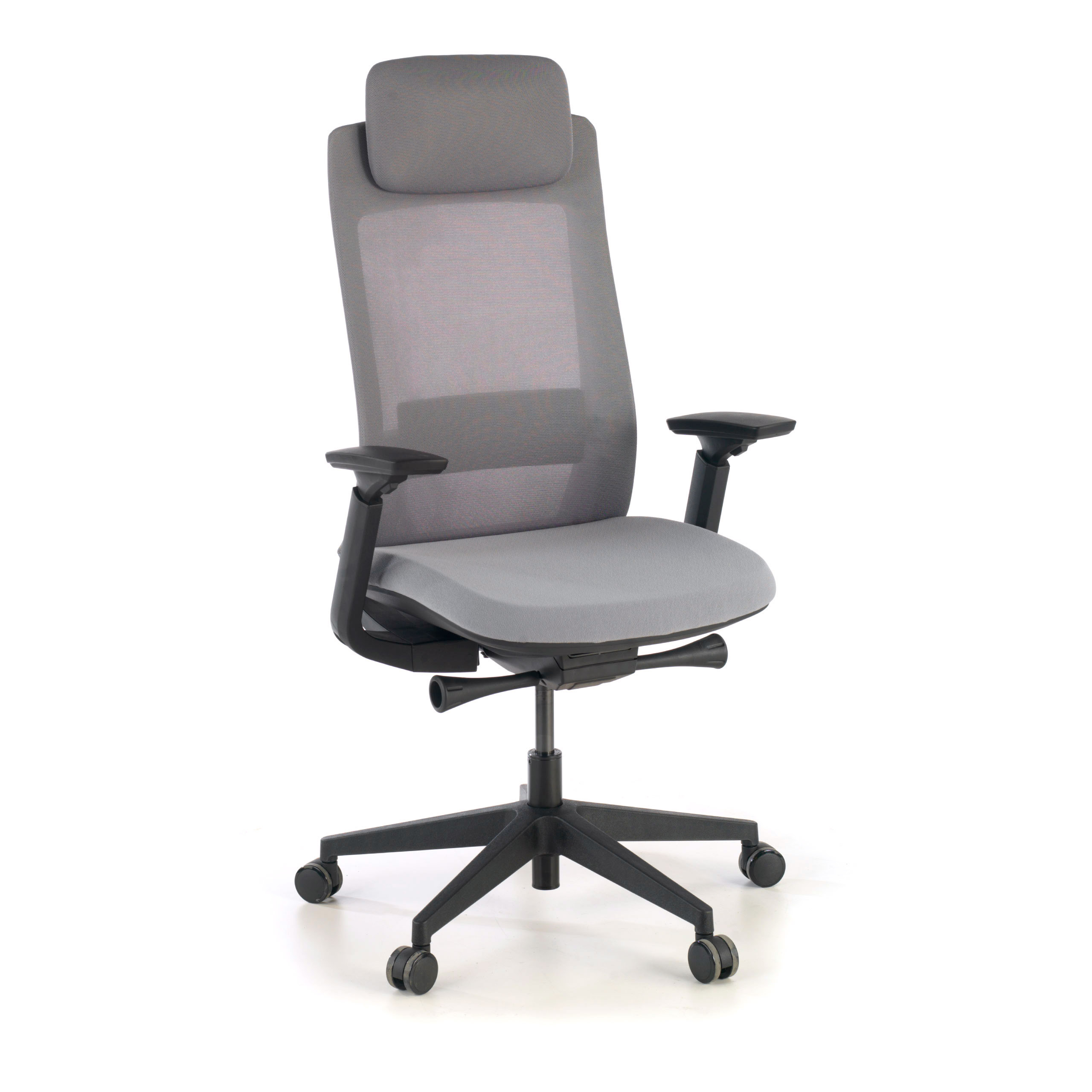 silla giratoria gris reflect estructura negra tela 1