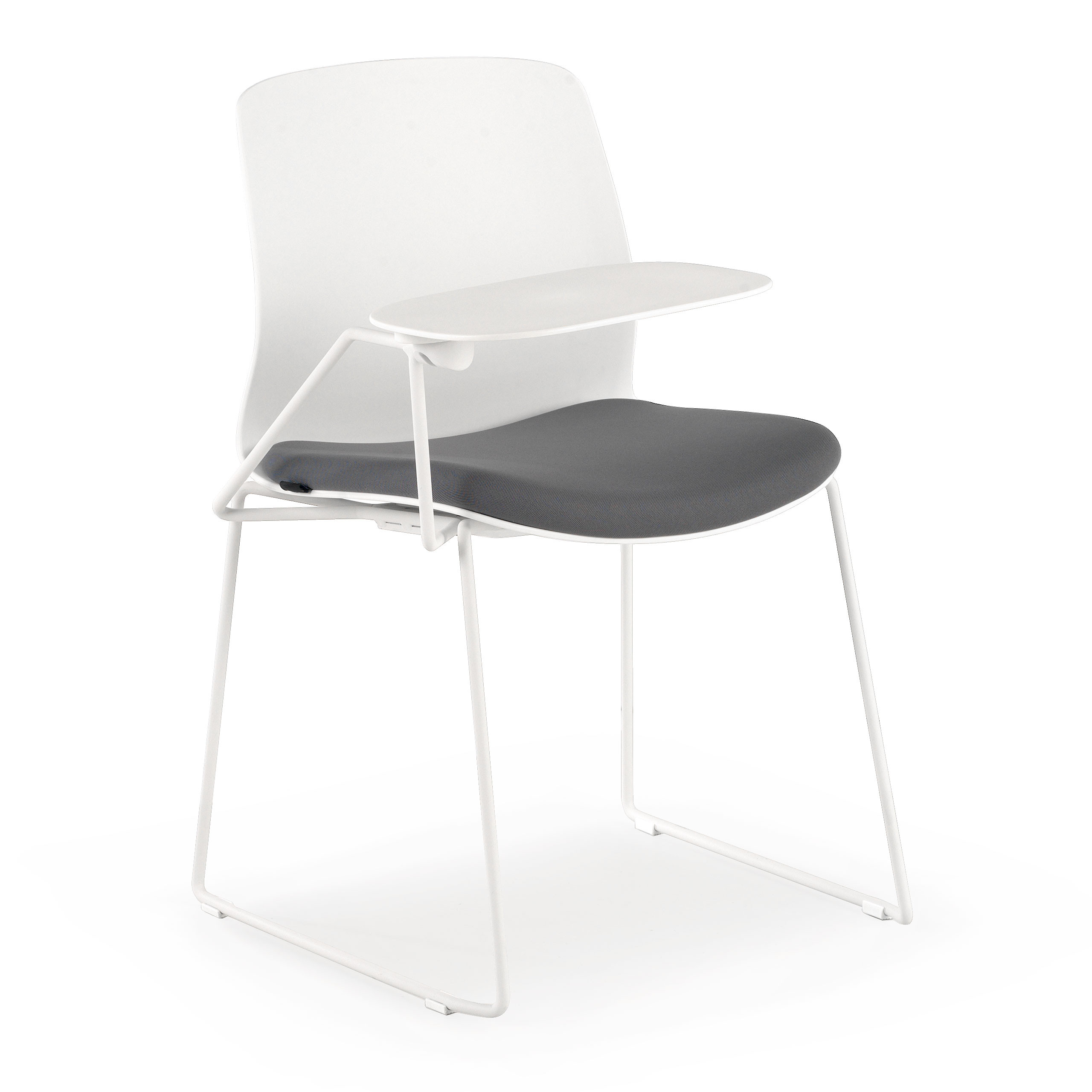 silla confidente gris nexus silla con pala de escritura tela 1