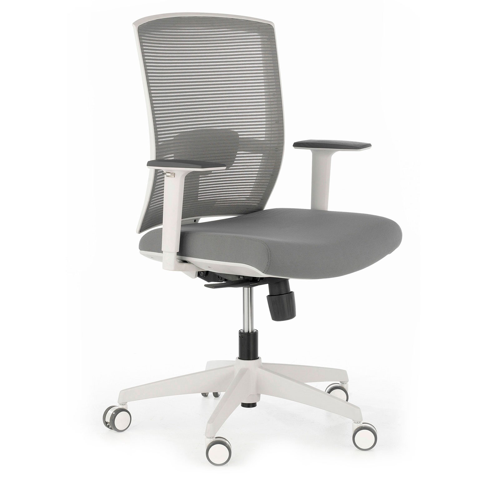 silla ergonomica gris kendo estructura blanca malla 1