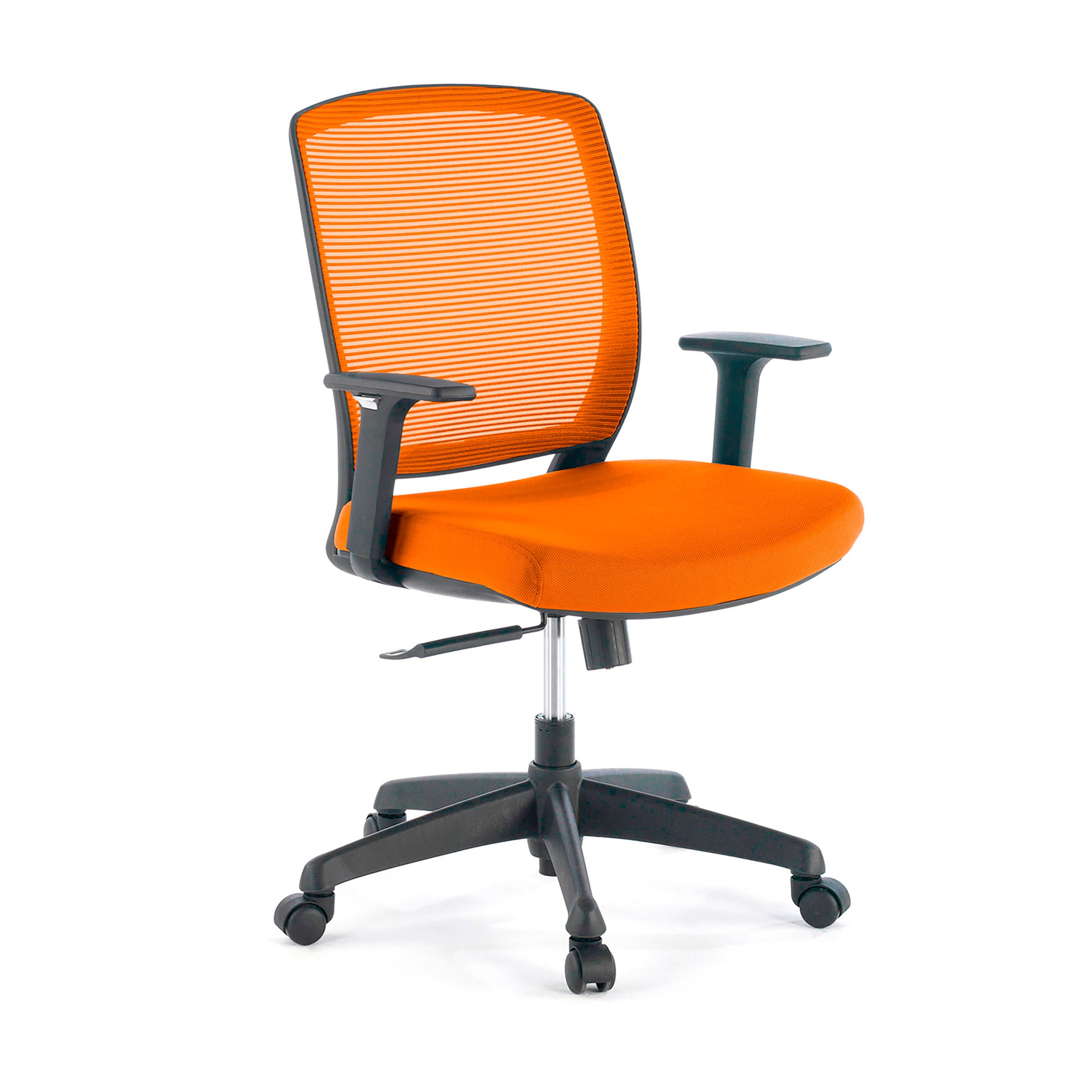 silla giratoria naranja nicole silla estructura negra malla 1