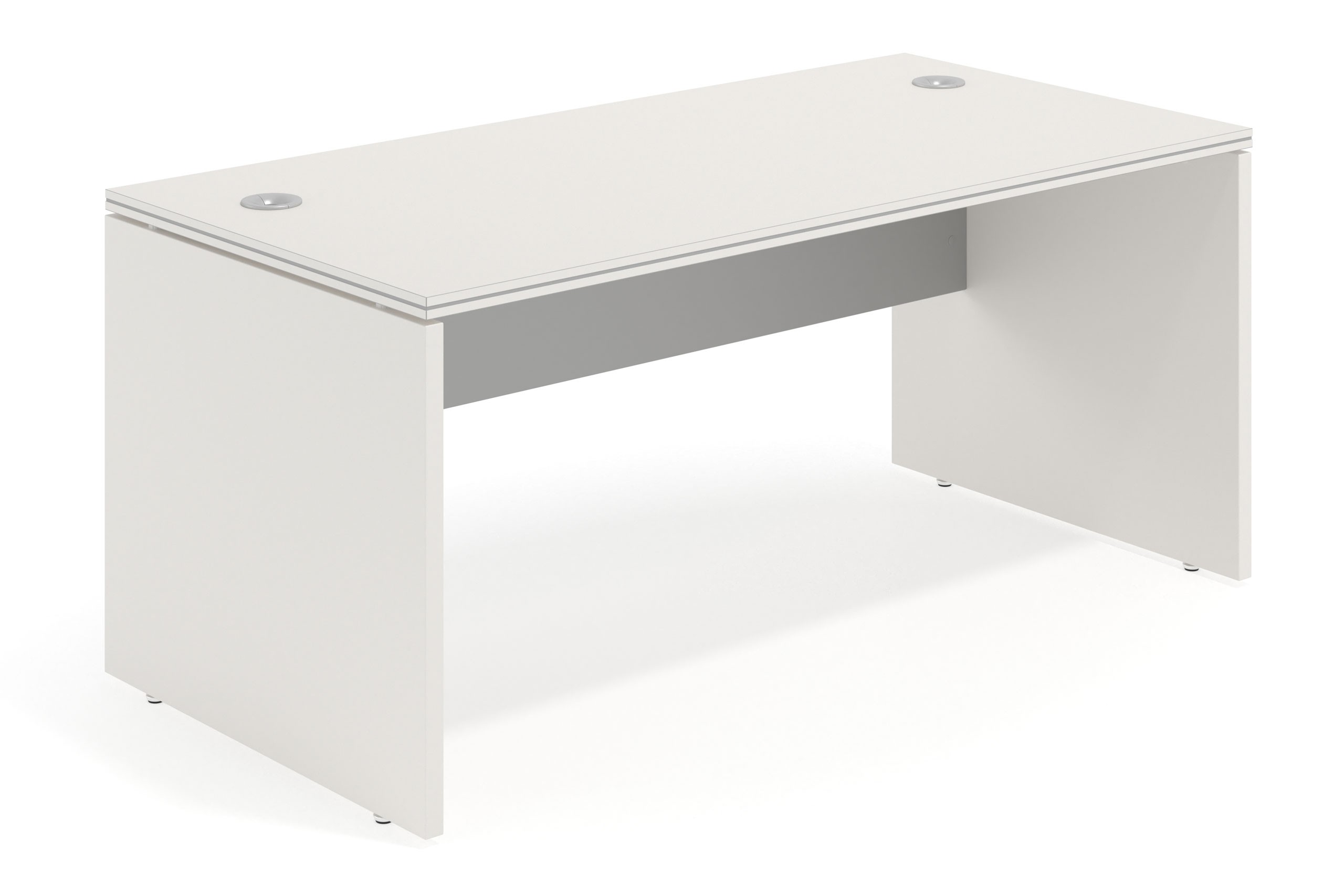 Mesa de oficina NEKO fondo 80 cm, 4 patas metálicas, color blanco u olmo -  Mobiocasión