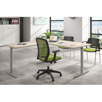 Work Due - Mesa de escritorio en L work due estructura aluminio - Imagen 2