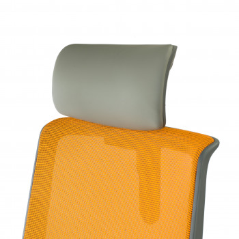 Wind - Silla de oficina Wind, respaldo ergonómico, brazos 3D, red naranja,  reposacabezas - Imagen 2