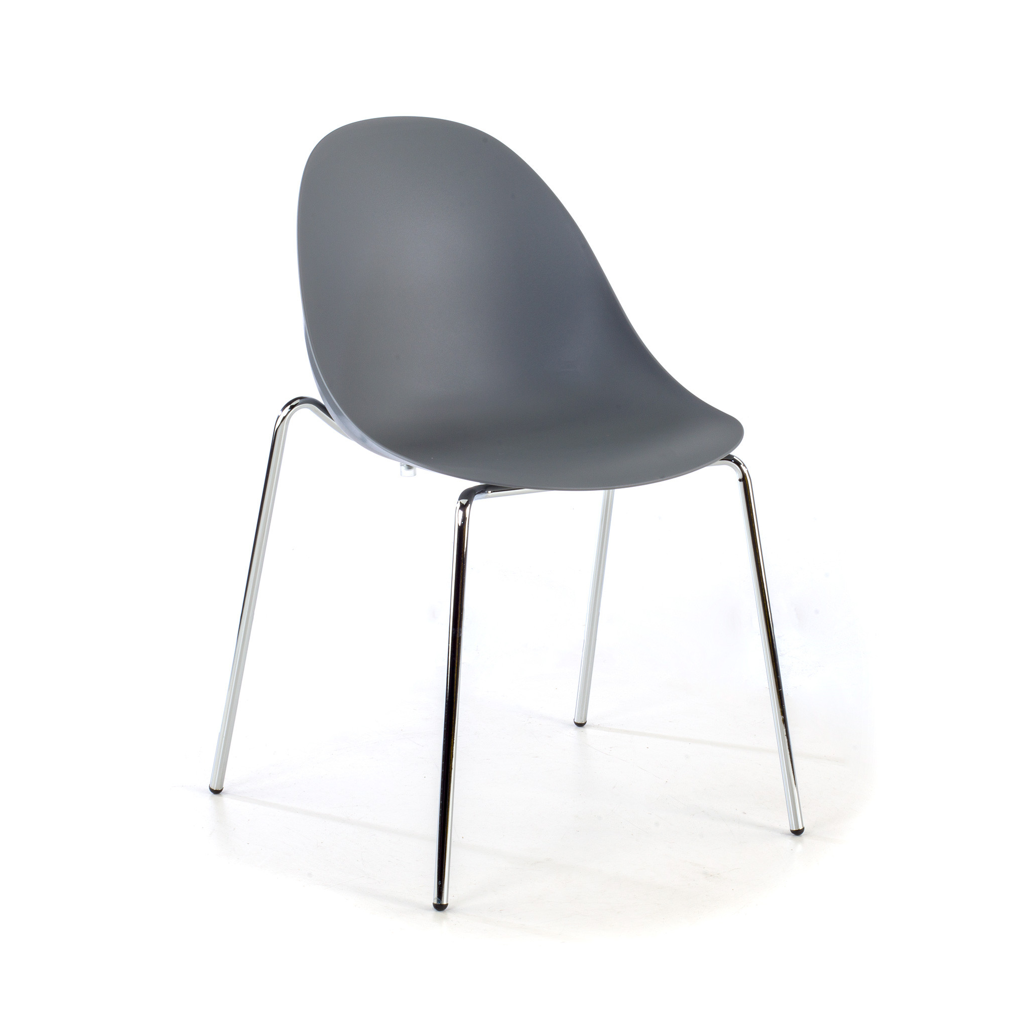 silla confidente gris flow 4 patas plastico 1