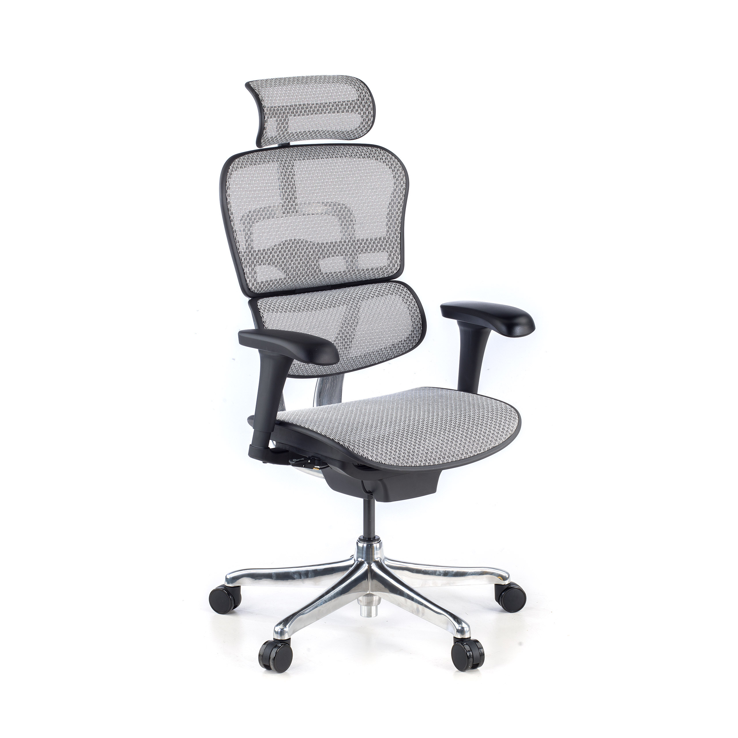 silla ergonomica gris ergohuman estructura negra red malla 1