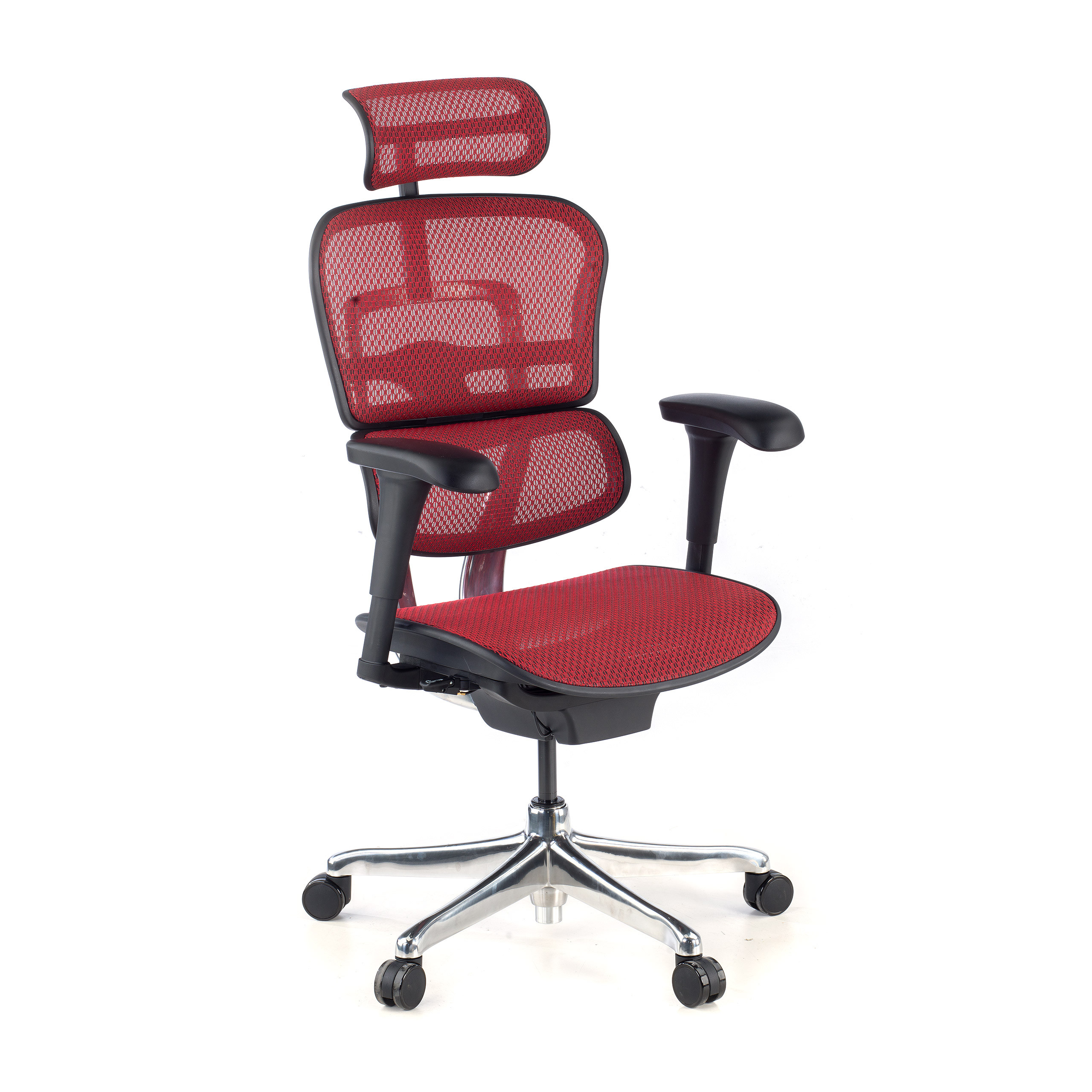 silla ergonomica rojo ergohuman estructura negra red malla 1