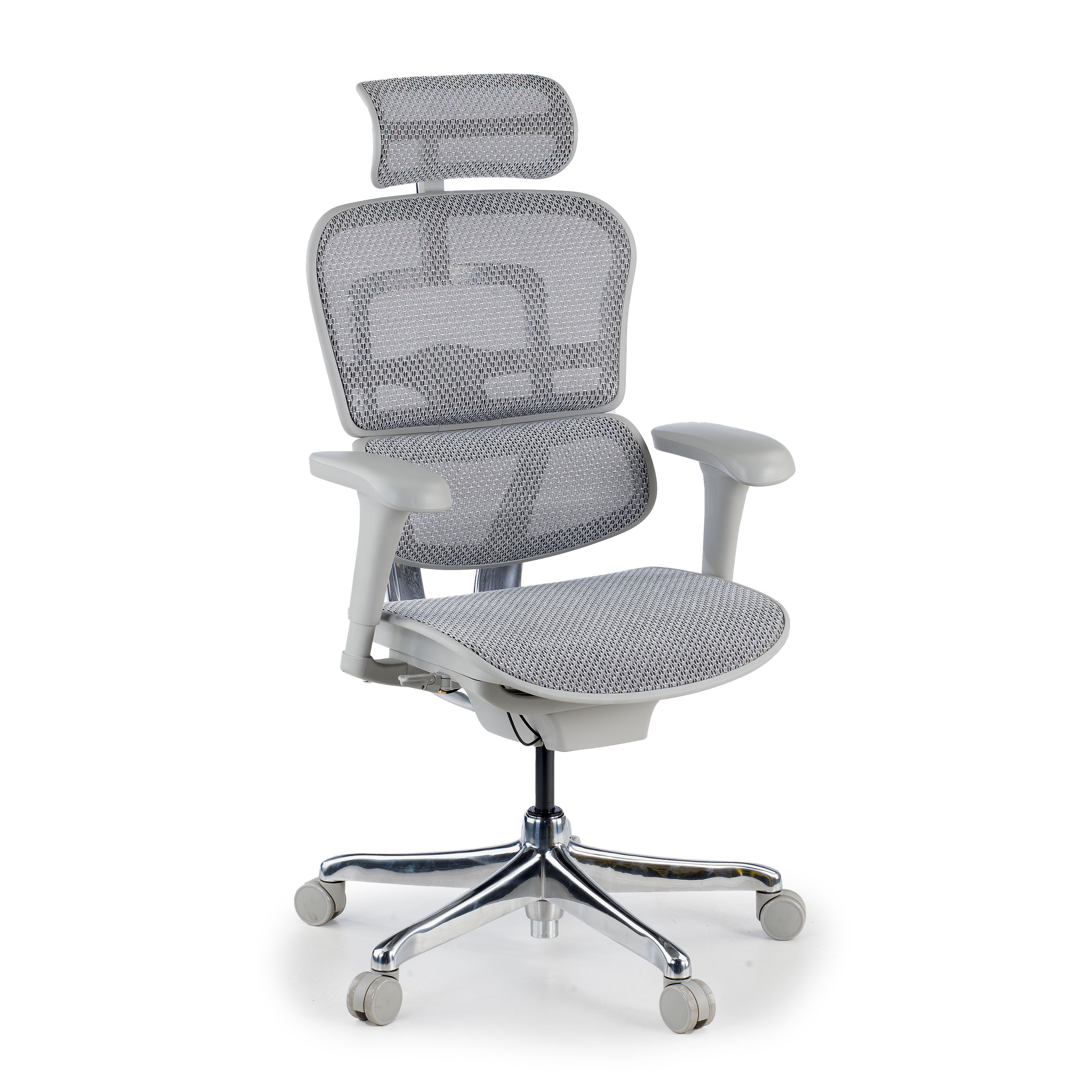 silla ergonomica gris ergohuman estructura blanca red malla 1