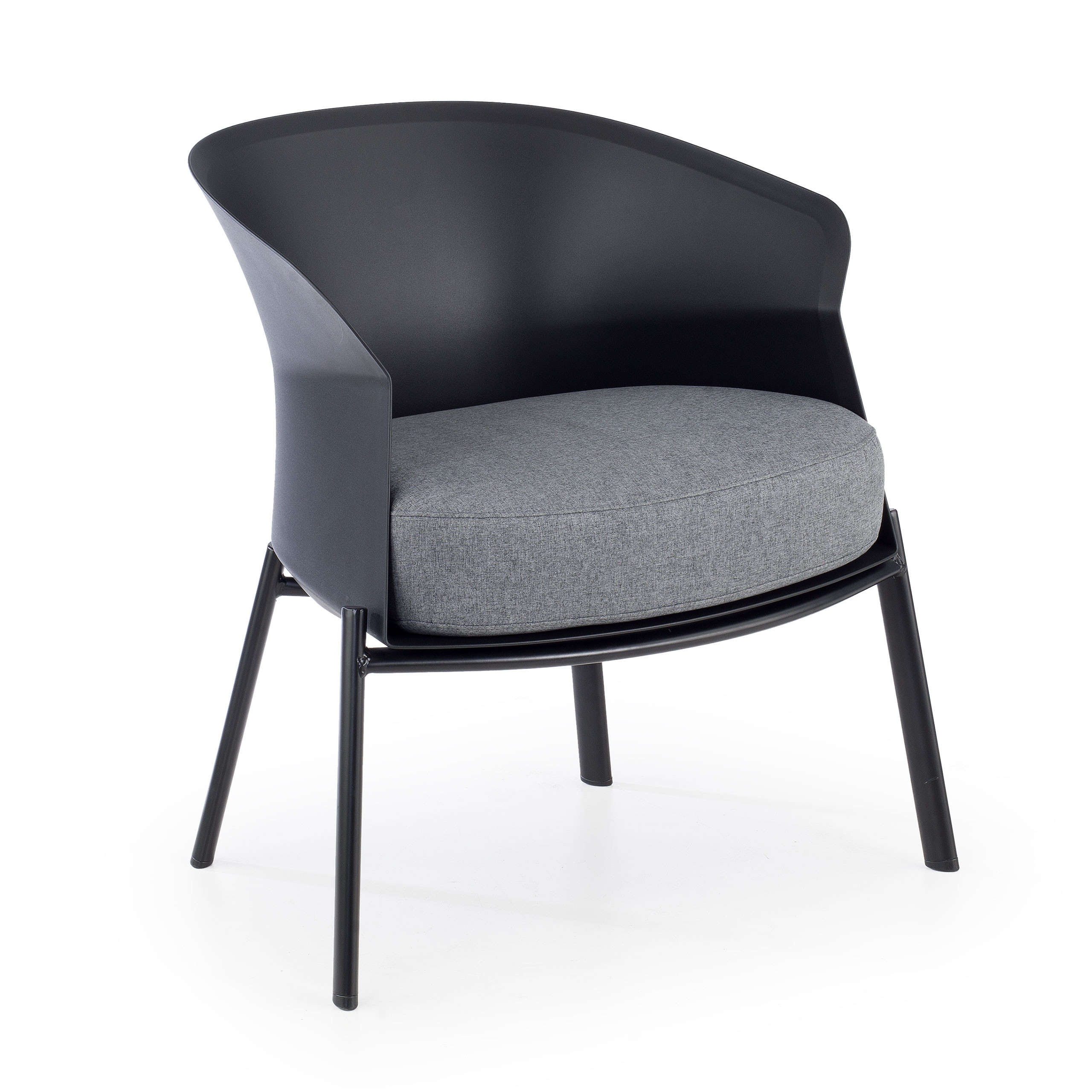 sillon para sala de espera negro winnie patas de madera tela 1