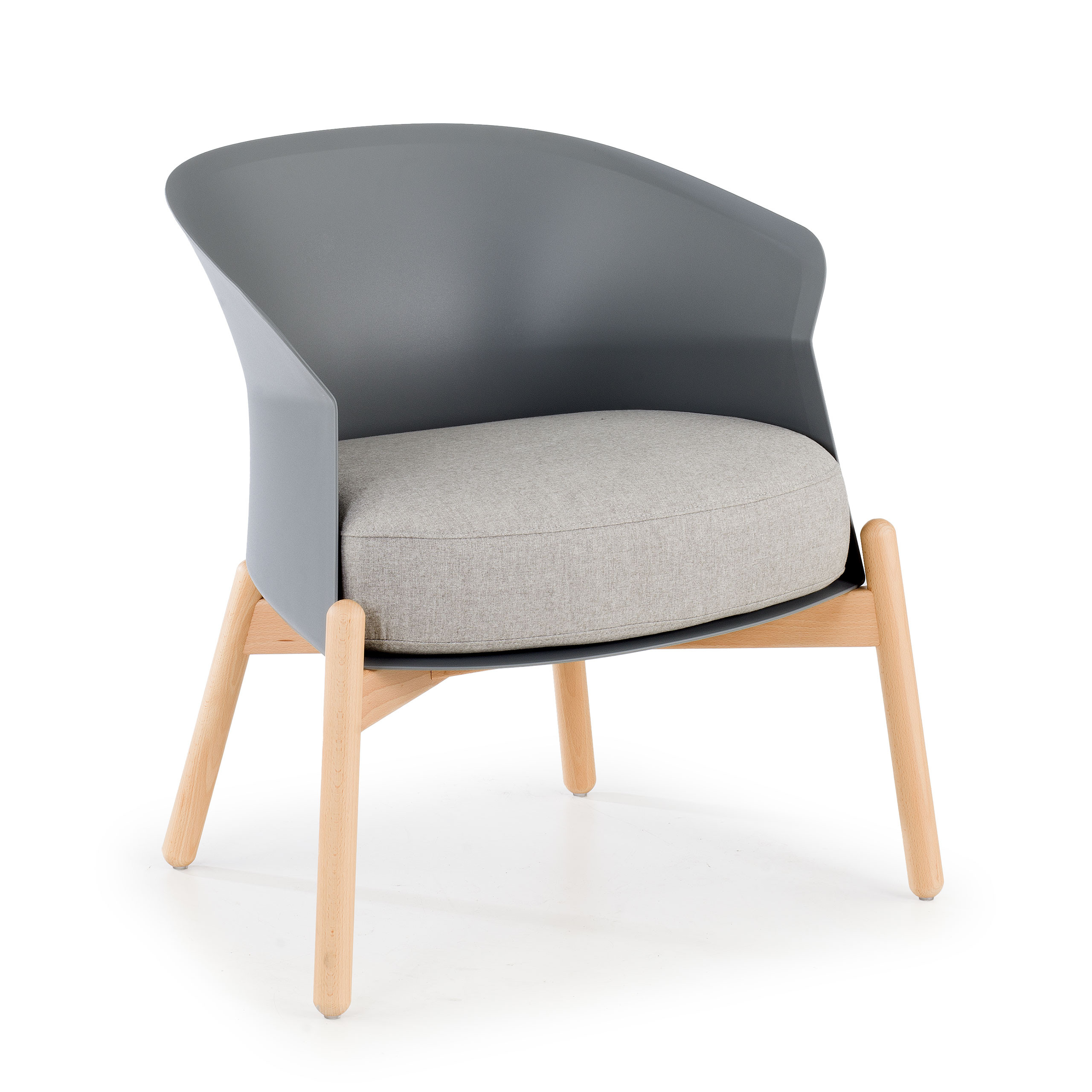 sillon para sala de espera gris winnie patas de metal tela 1