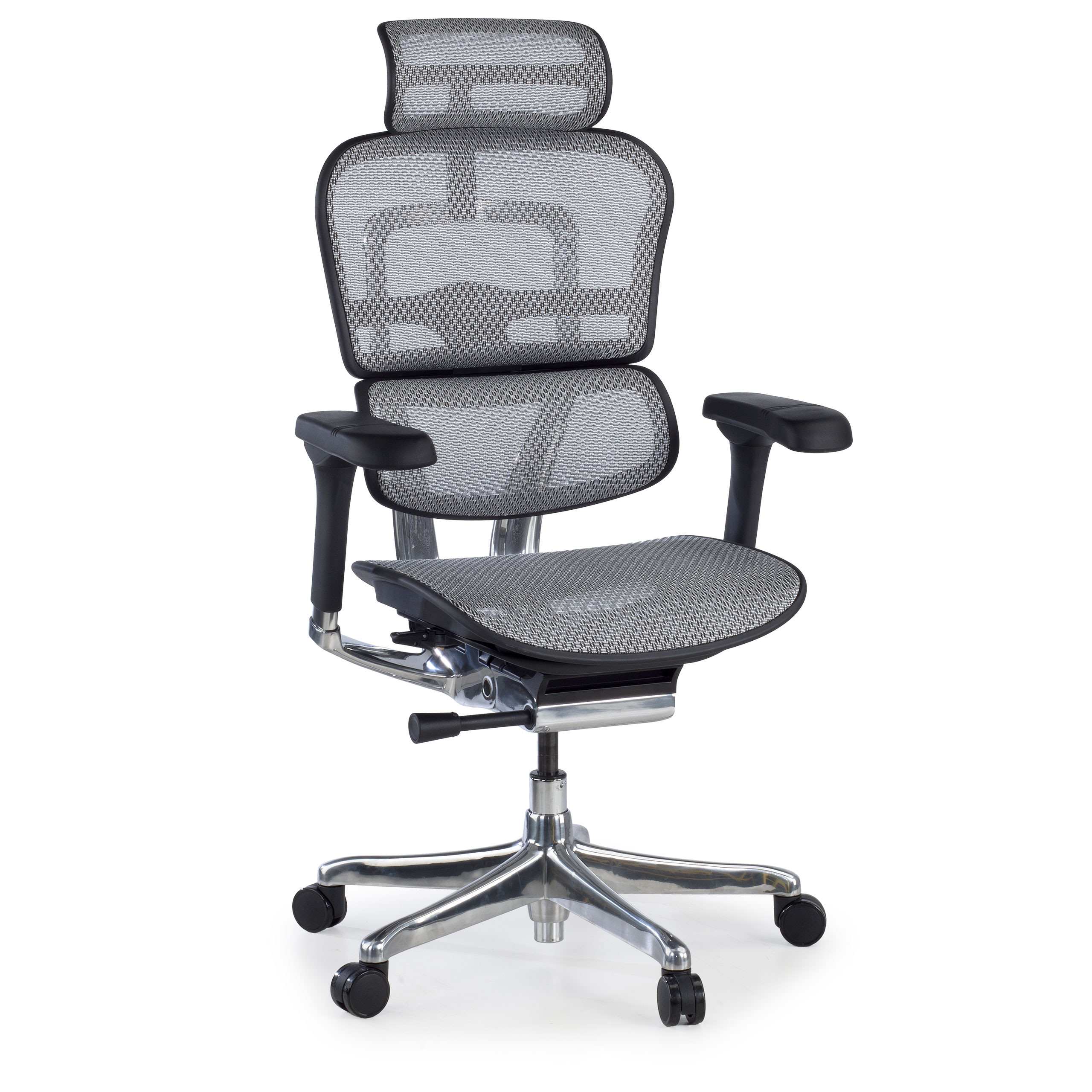 silla ergonomica gris ergohuman elite estructura negra red malla 1
