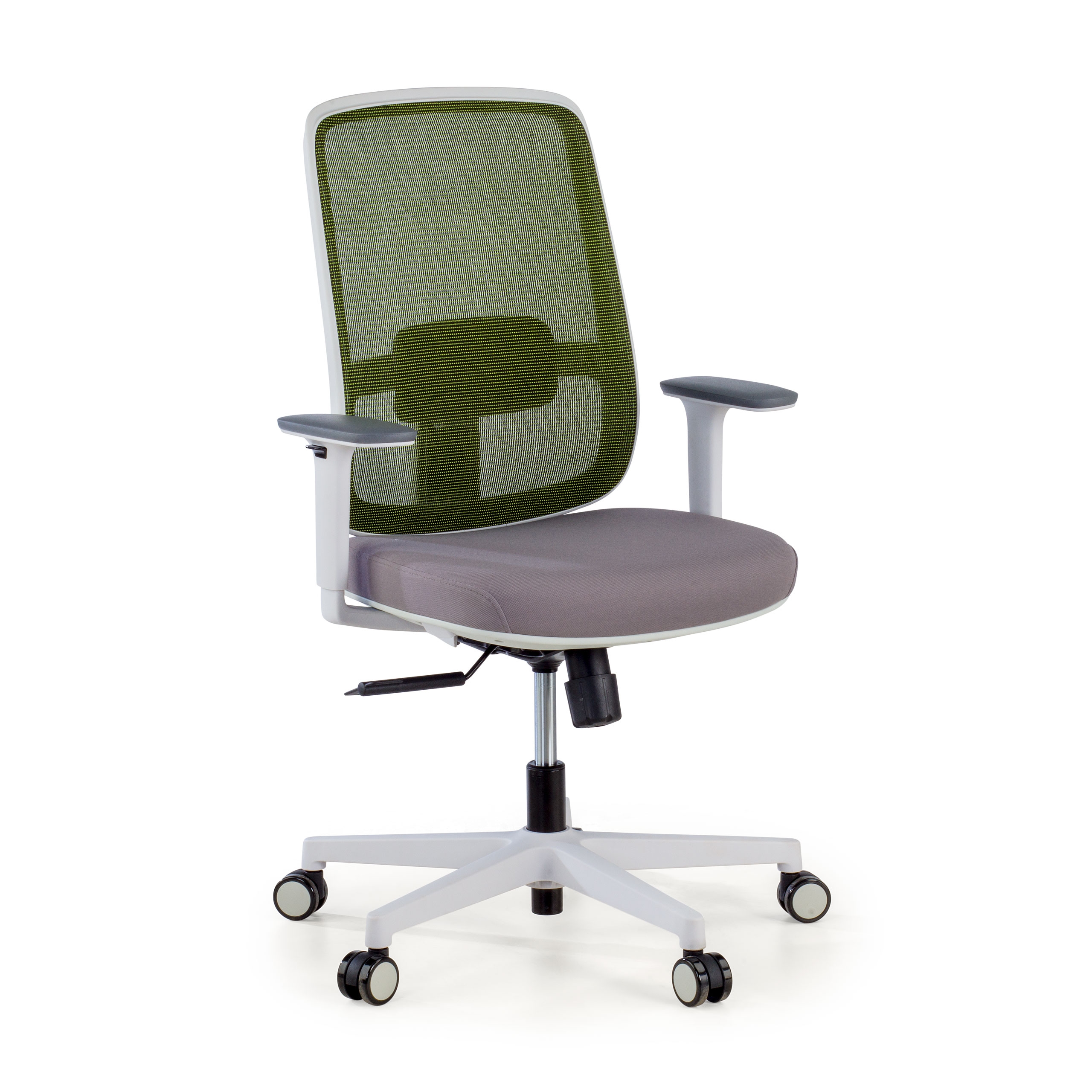 silla ergonomica verde sugar estructura blanca malla 1