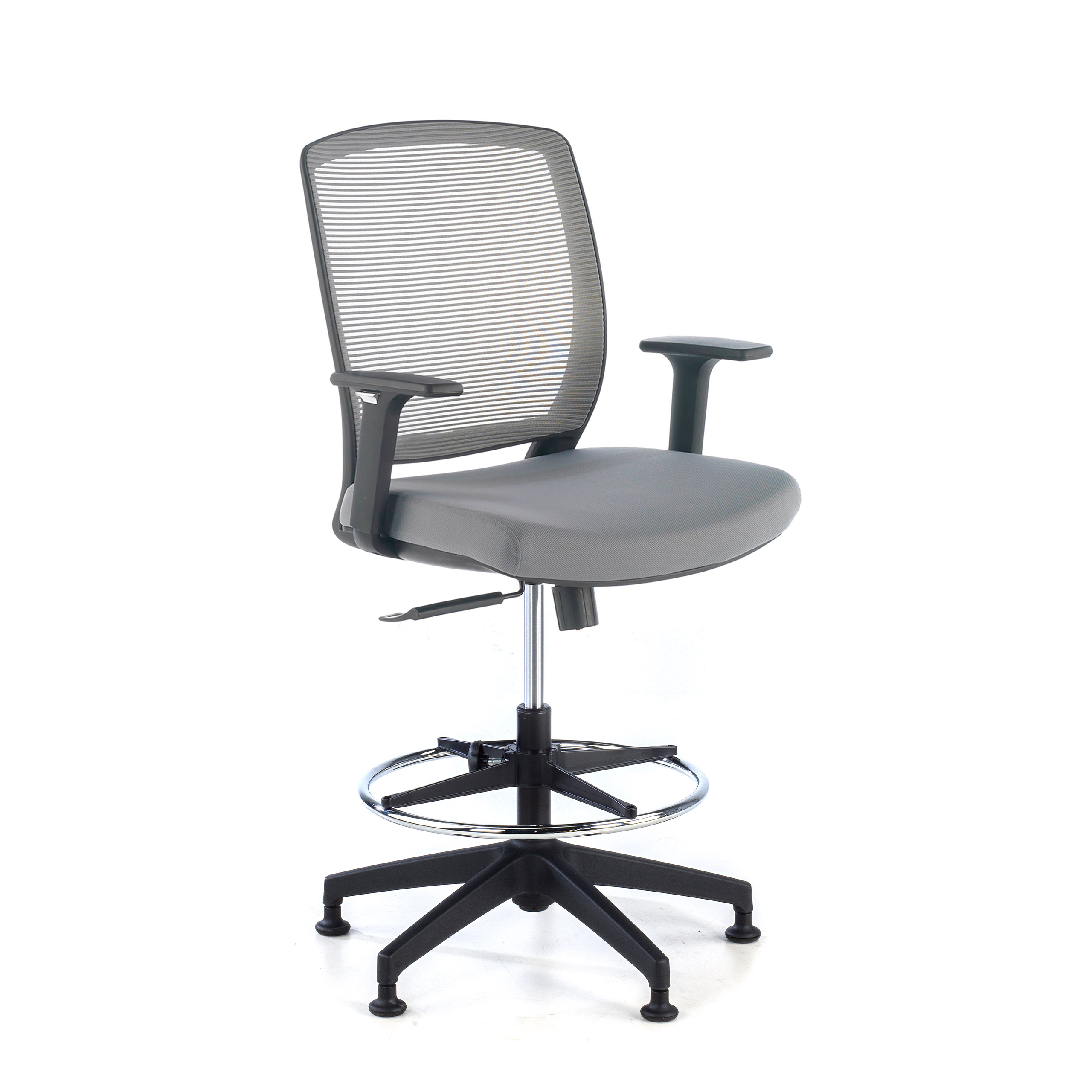 taburete de oficina gris nicole taburete malla 1
