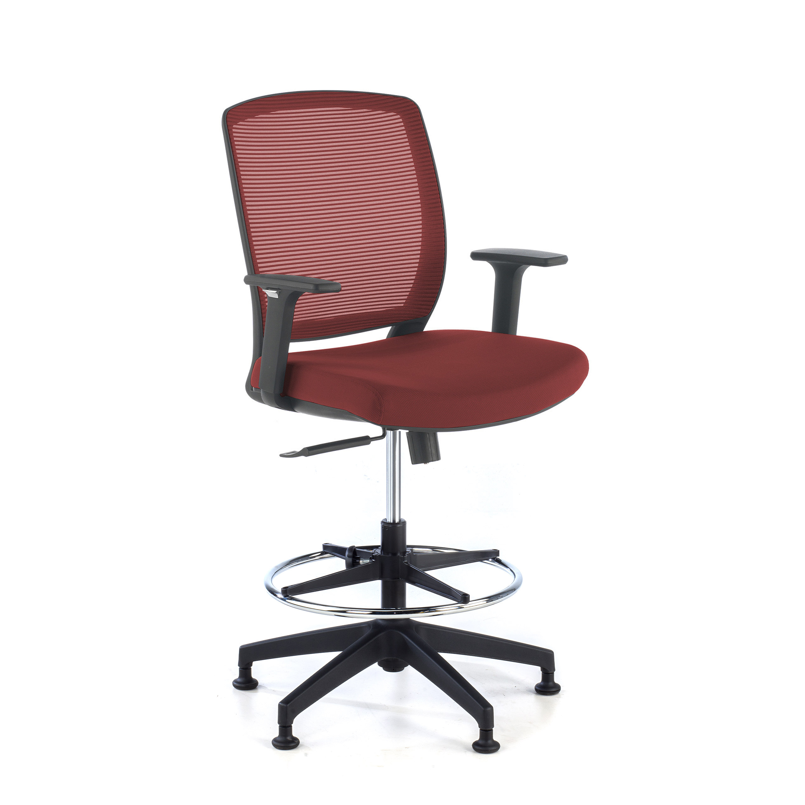 taburete de oficina rojo nicole taburete malla 1