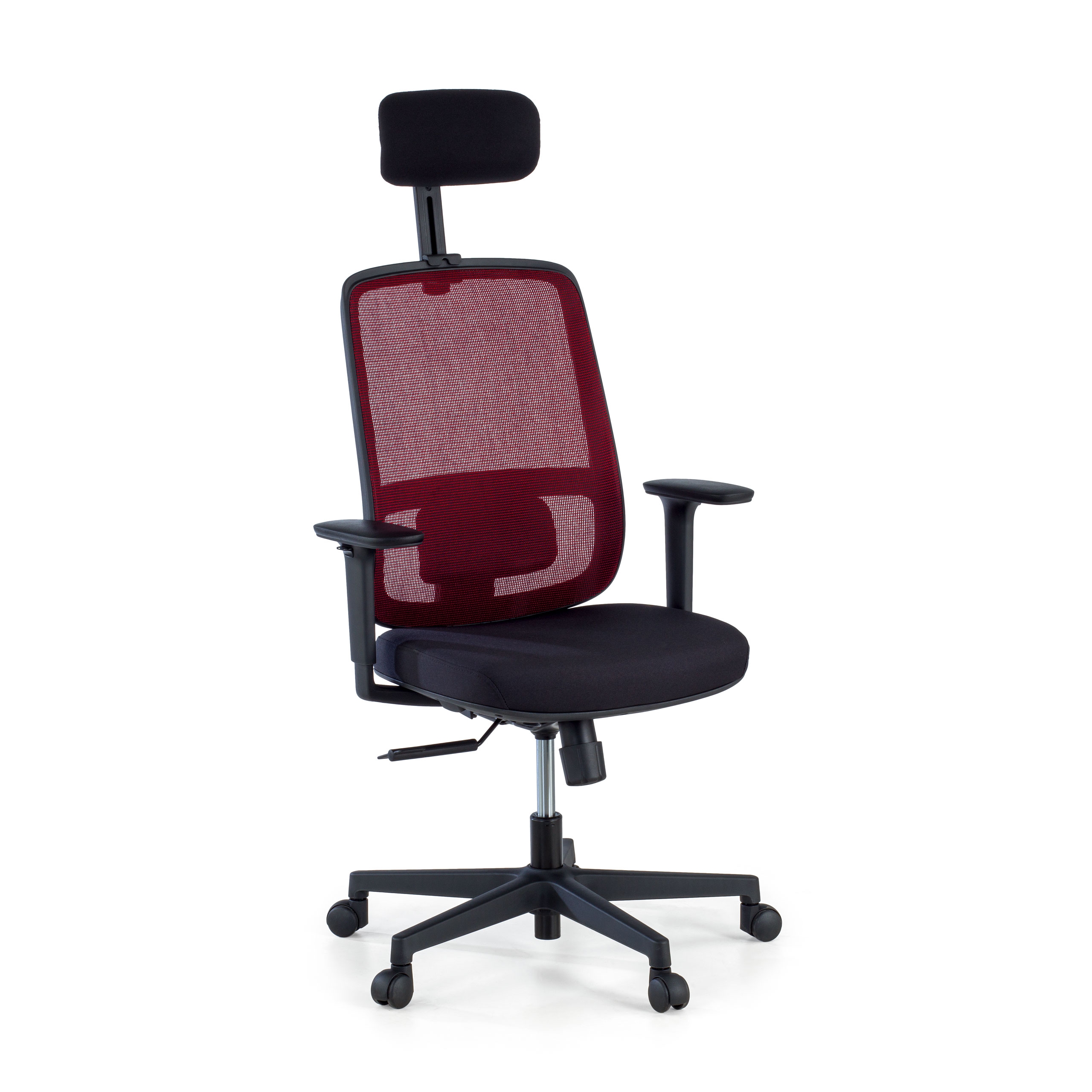 silla ergonomica rojo sugar estructura negra reposacabezas malla 1