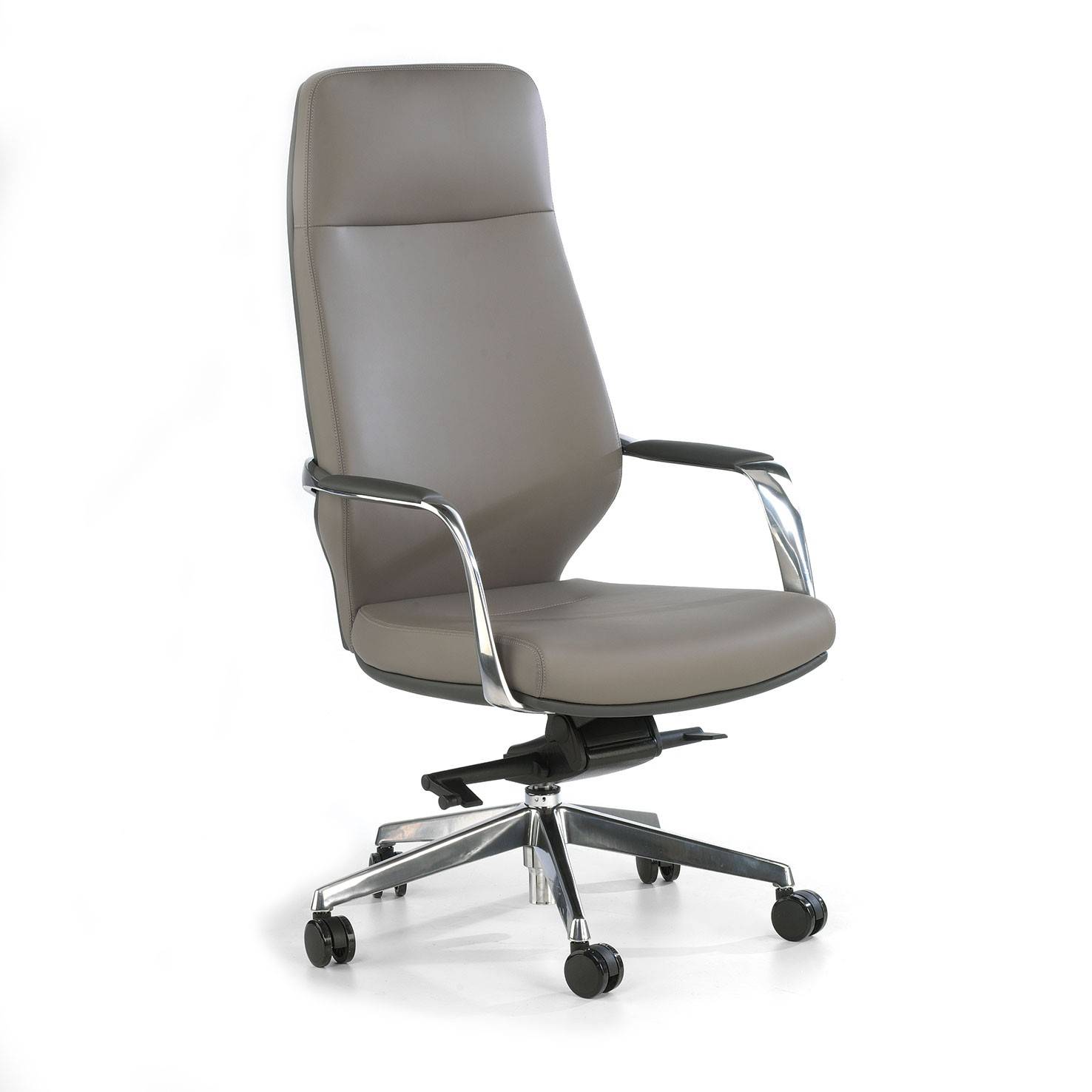 sillon de oficina gris duo respaldo alto bicolor piel sintetica 1