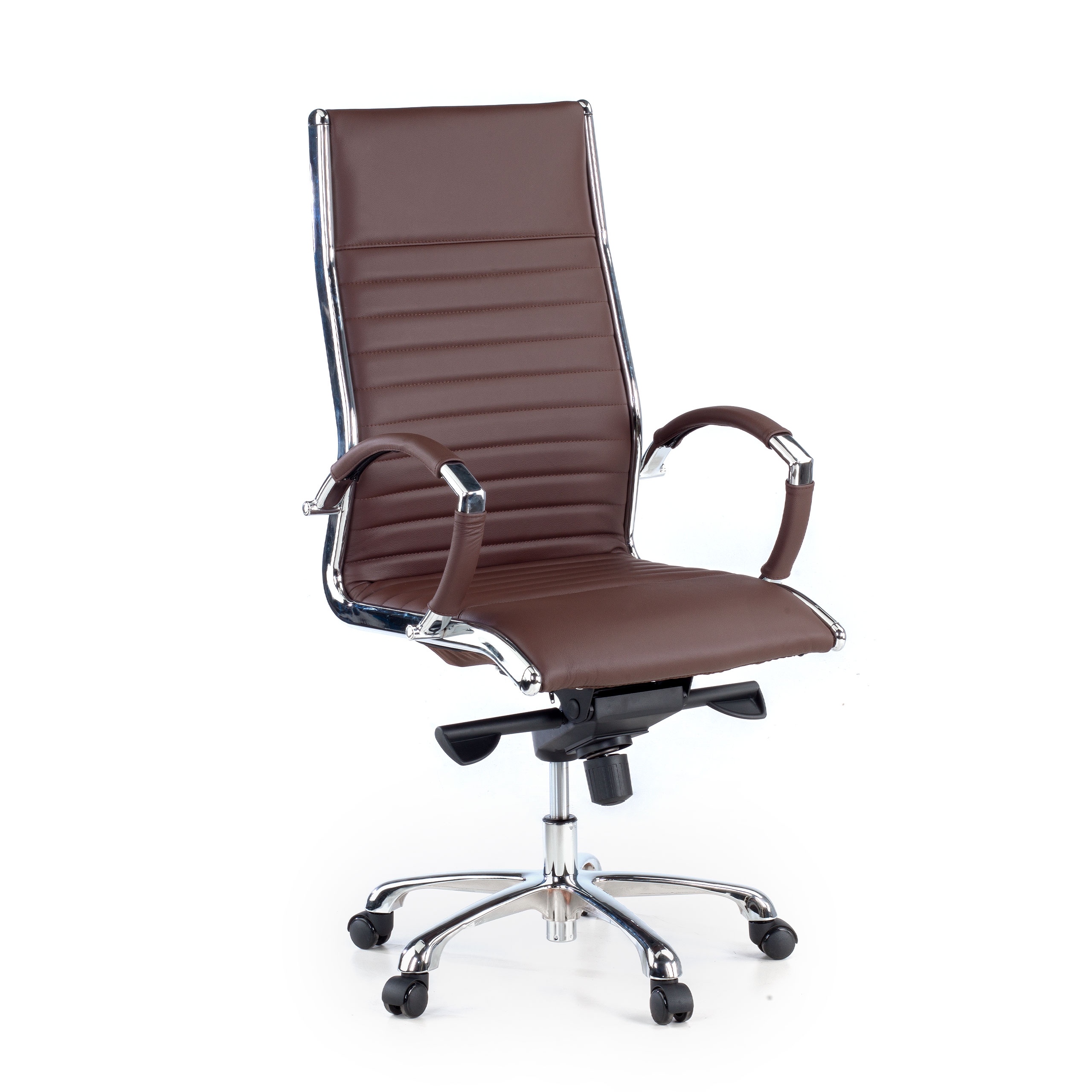sillon de oficina marron virginia piel natural piel natural 1