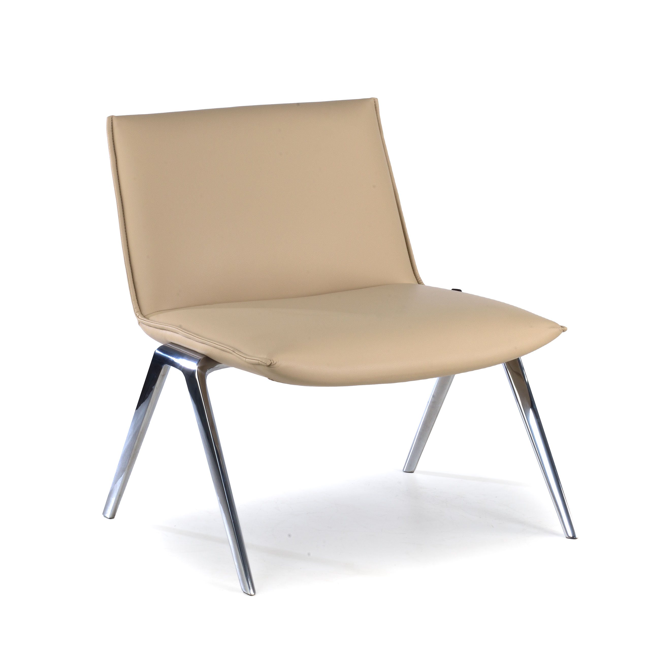 sillon para sala de espera beige cardiff piel sintetica 1