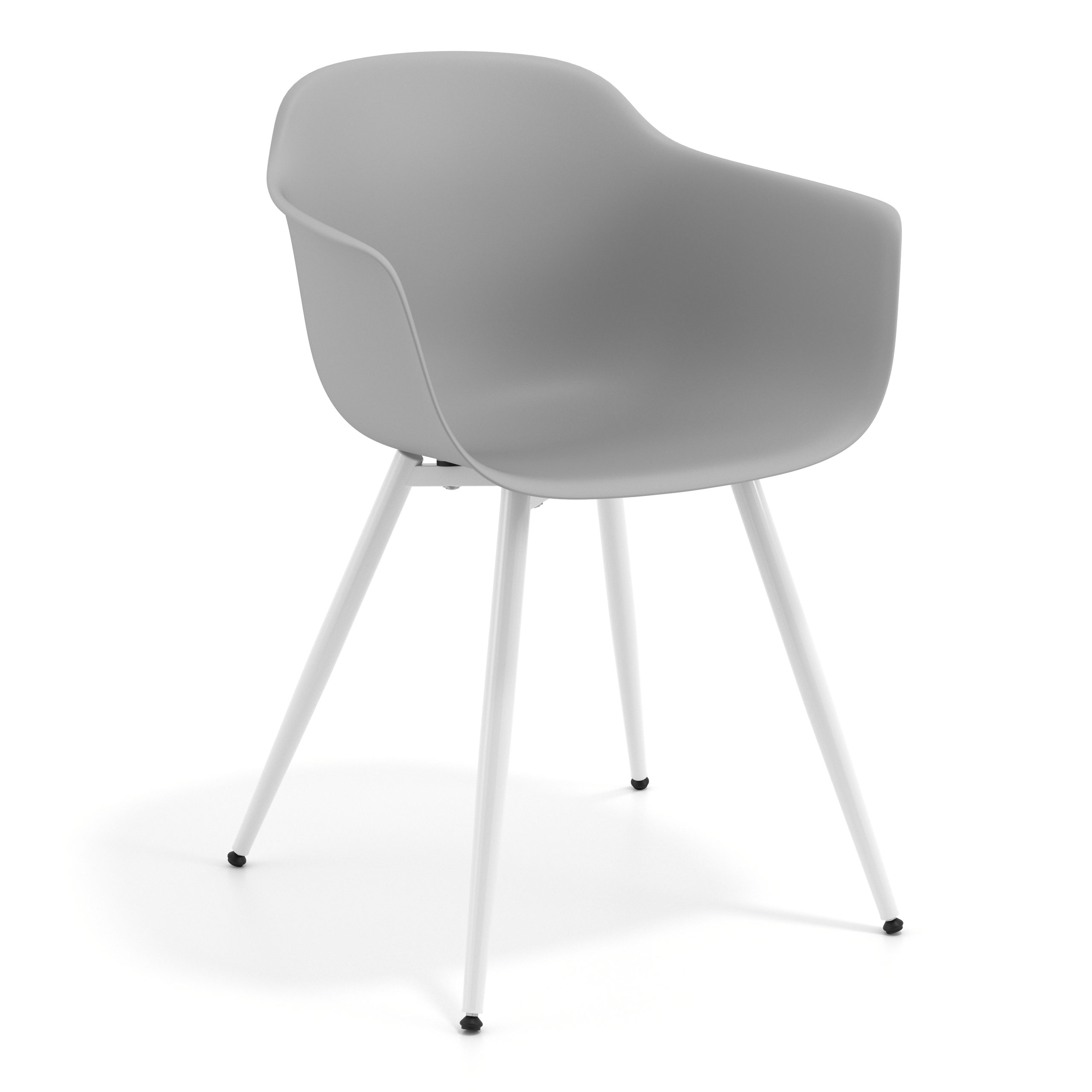 silla confidente gris elisa 4 patas plastico 1