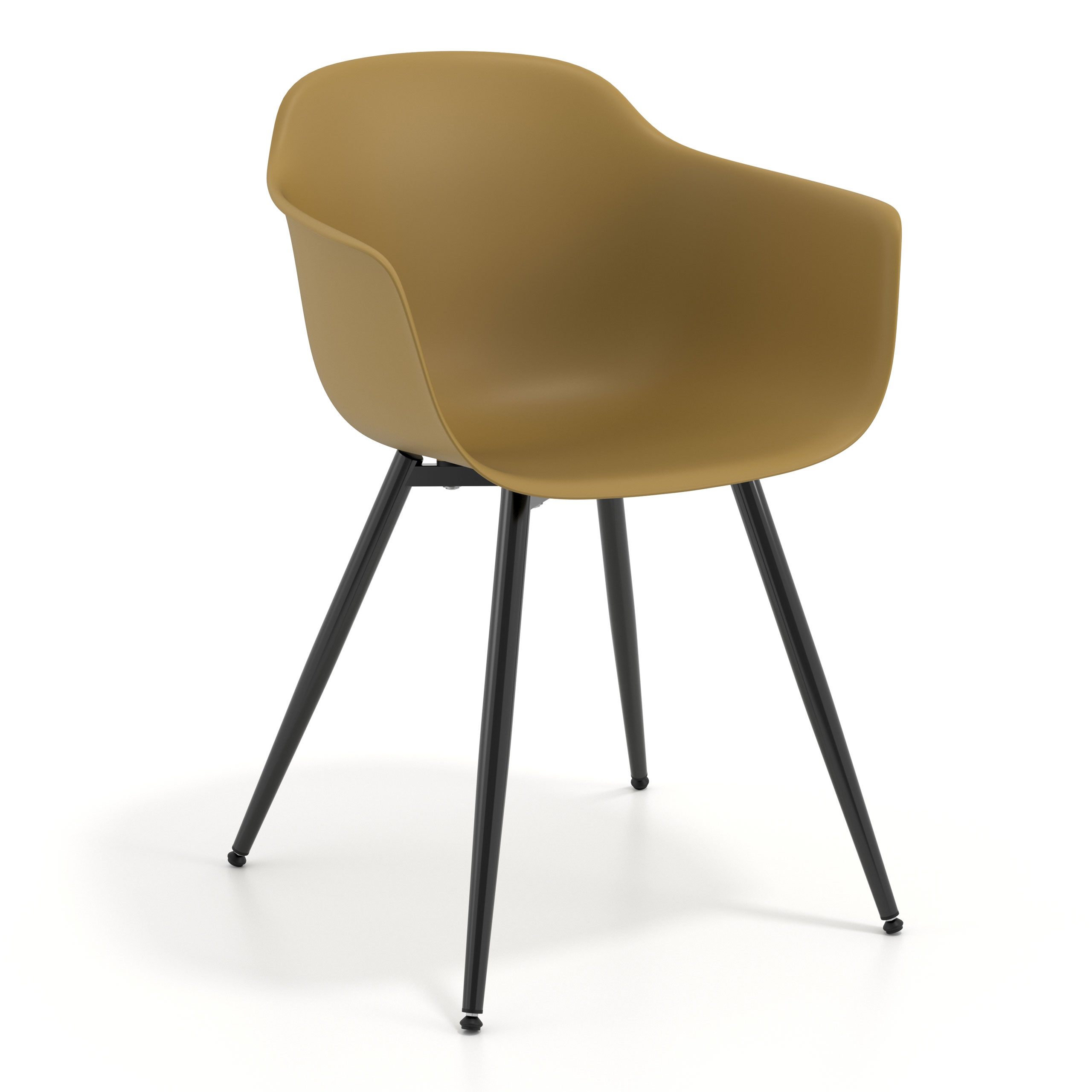 silla confidente amarillo elisa 4 patas plastico 1
