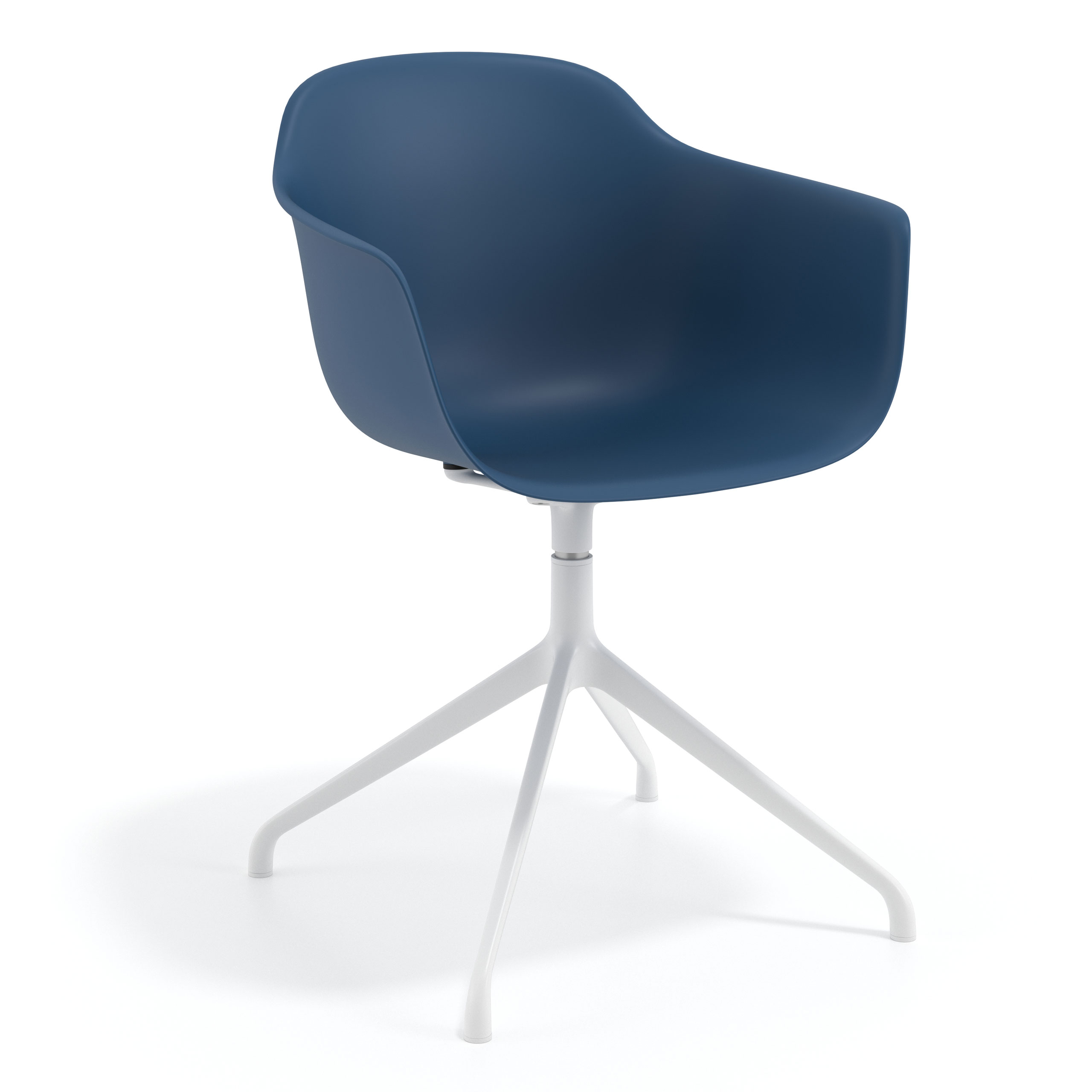 silla de reuniones azul elisa base piramide plastico 1