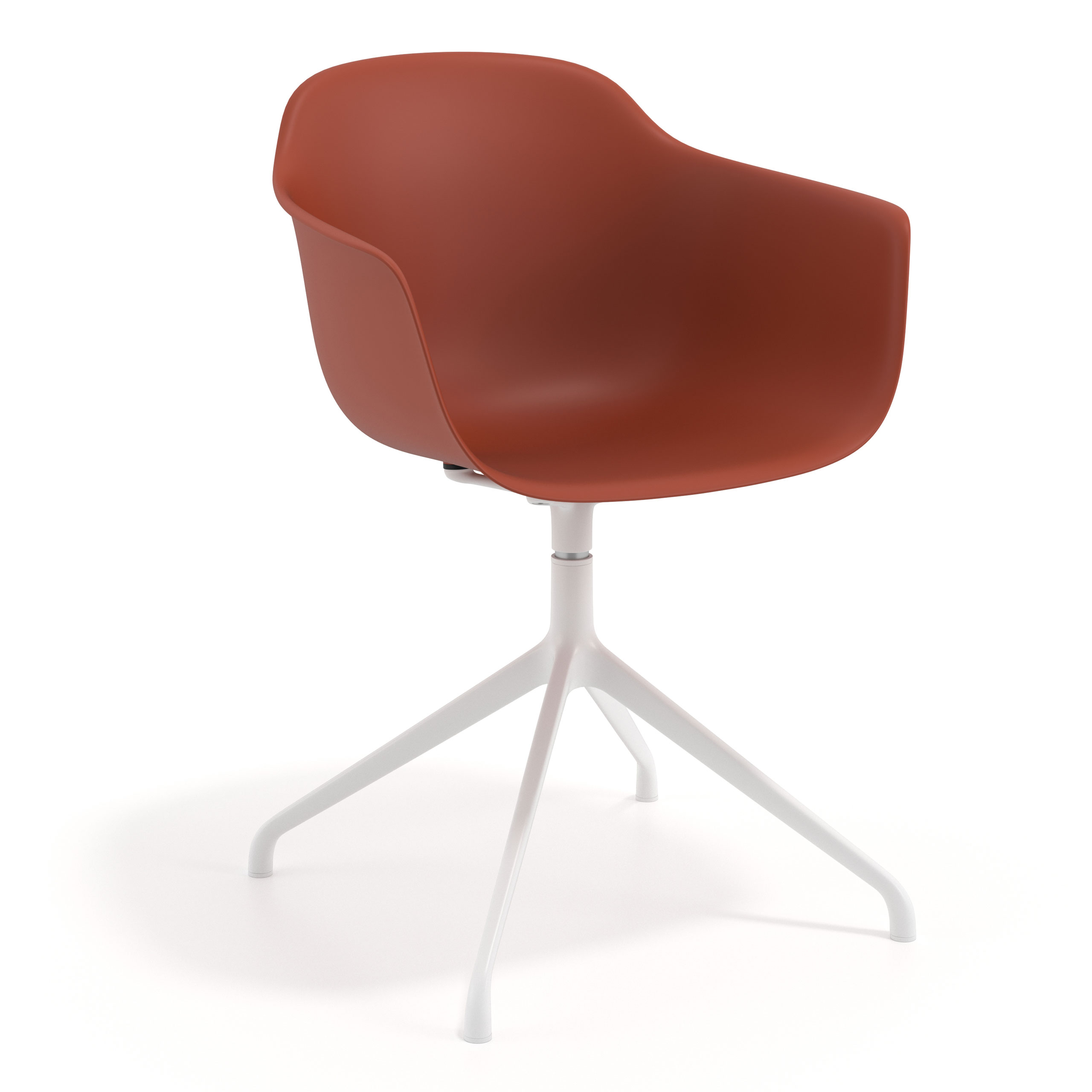 silla de reuniones rojo elisa base piramide plastico 1