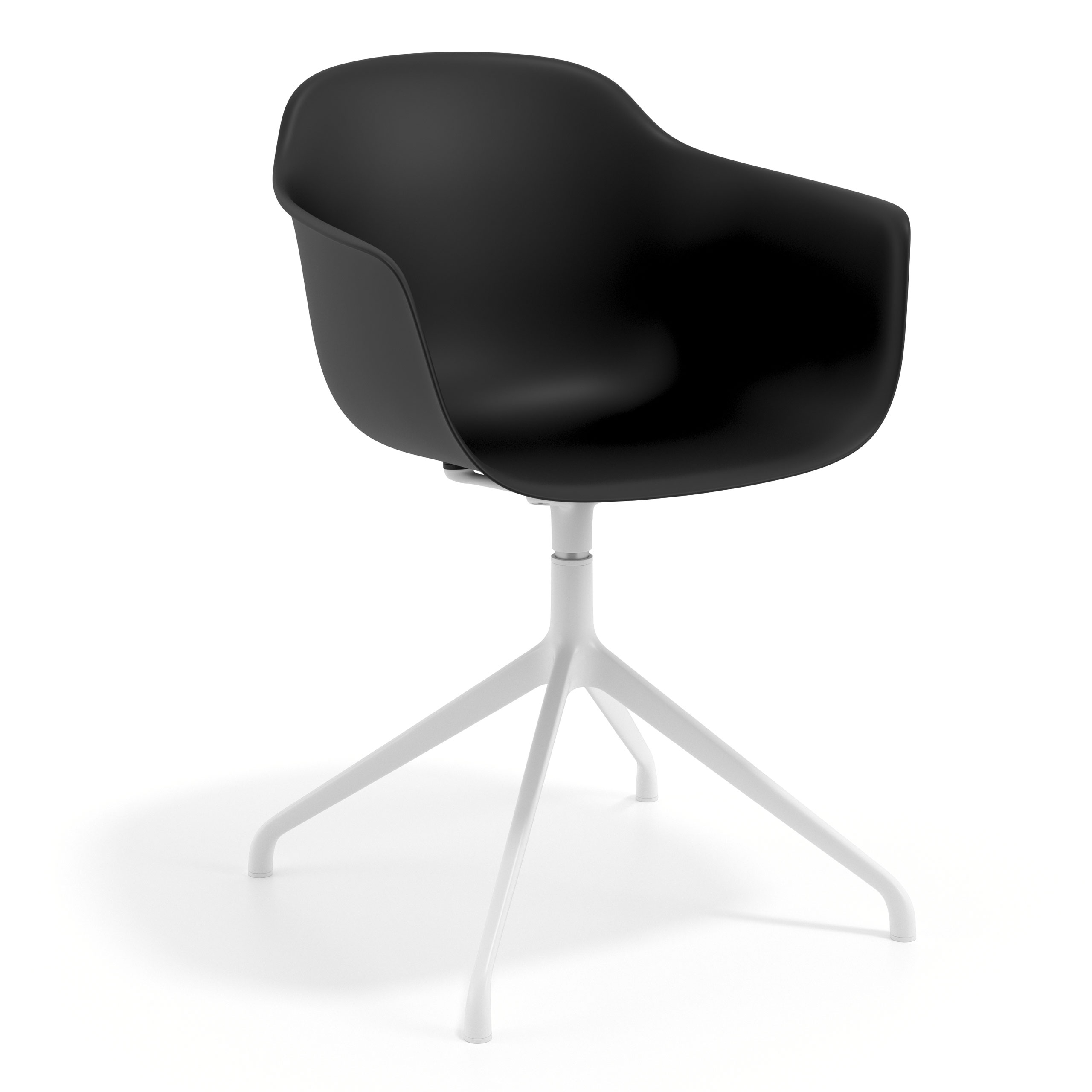 silla de reuniones negro elisa base piramide plastico 1