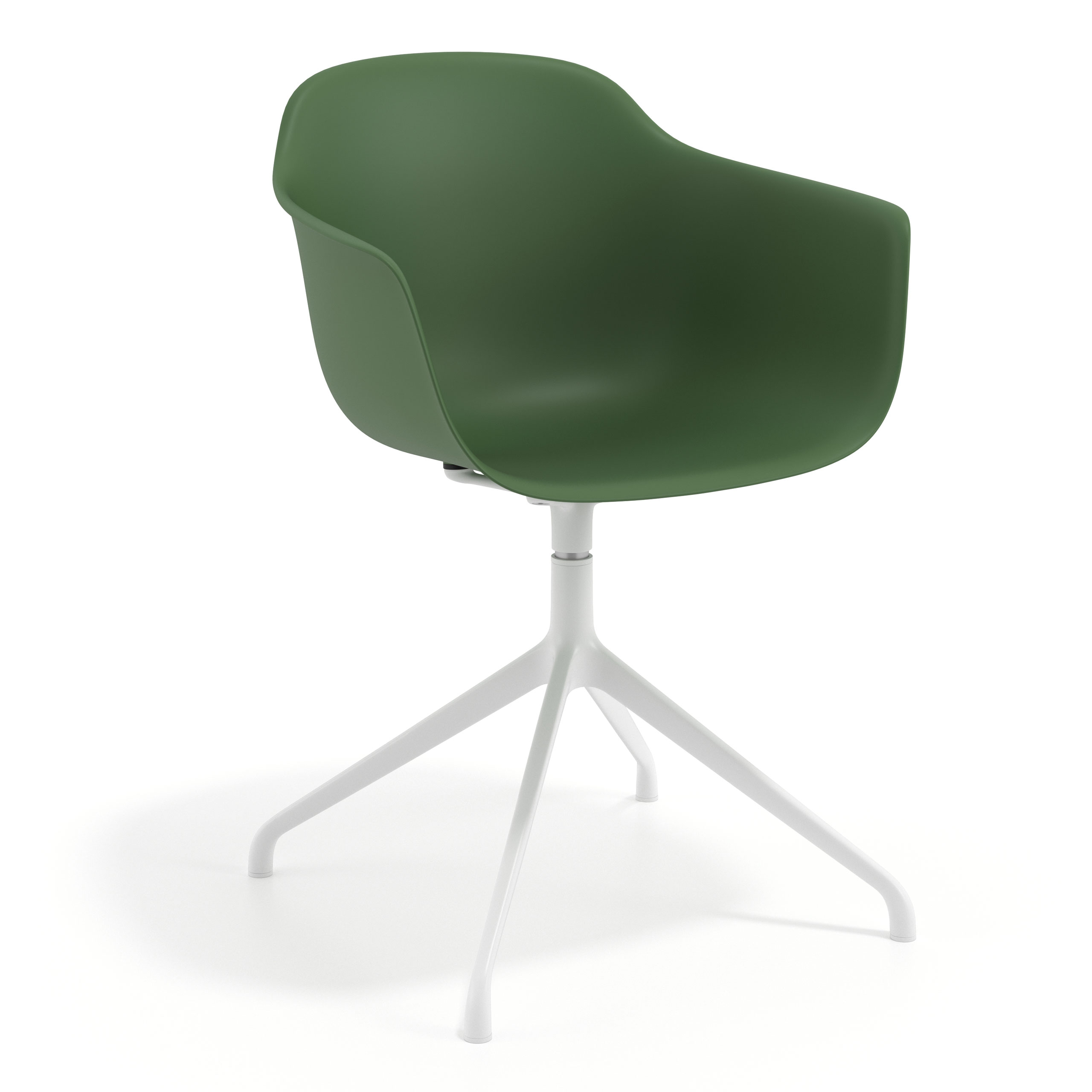 silla de reuniones verde elisa base piramide plastico 1