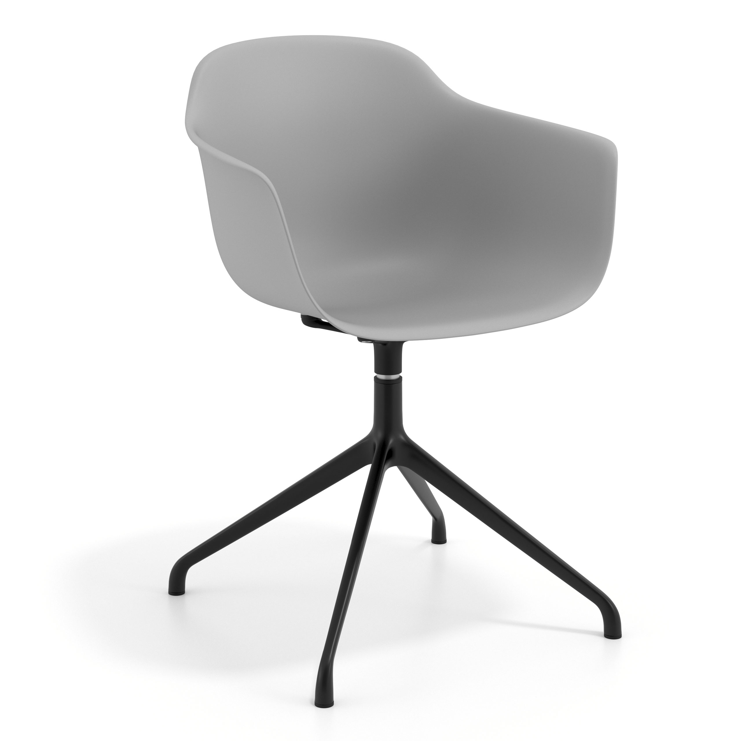 silla de reuniones gris elisa base piramide plastico 1