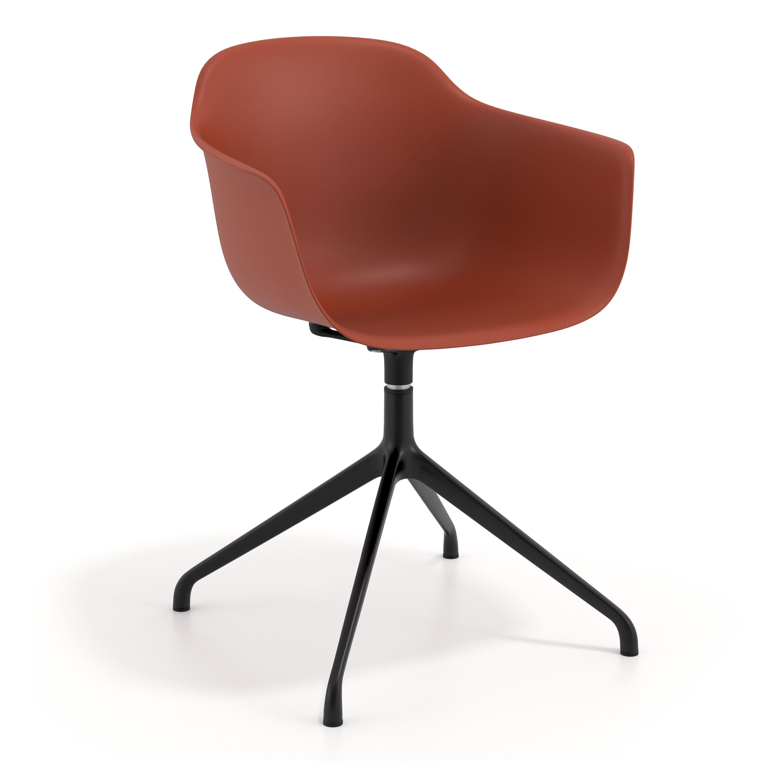 silla de reuniones rojo elisa base piramide plastico 1