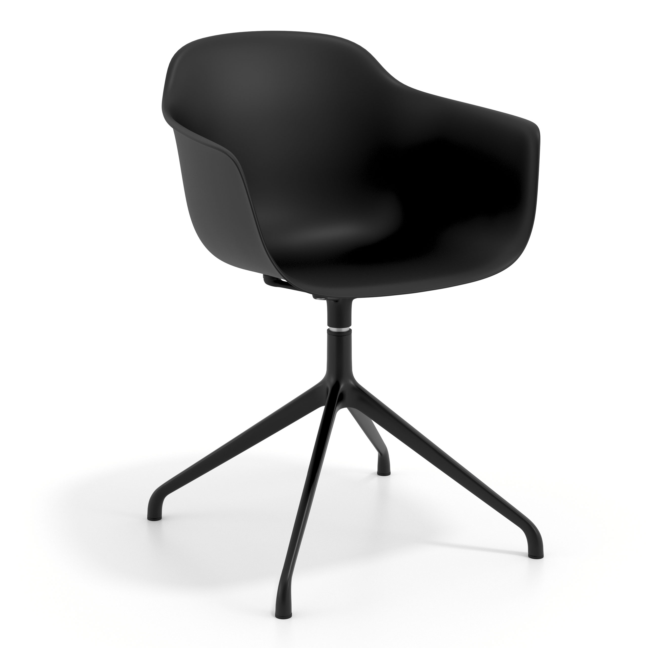 silla de reuniones negro elisa base piramide plastico 1