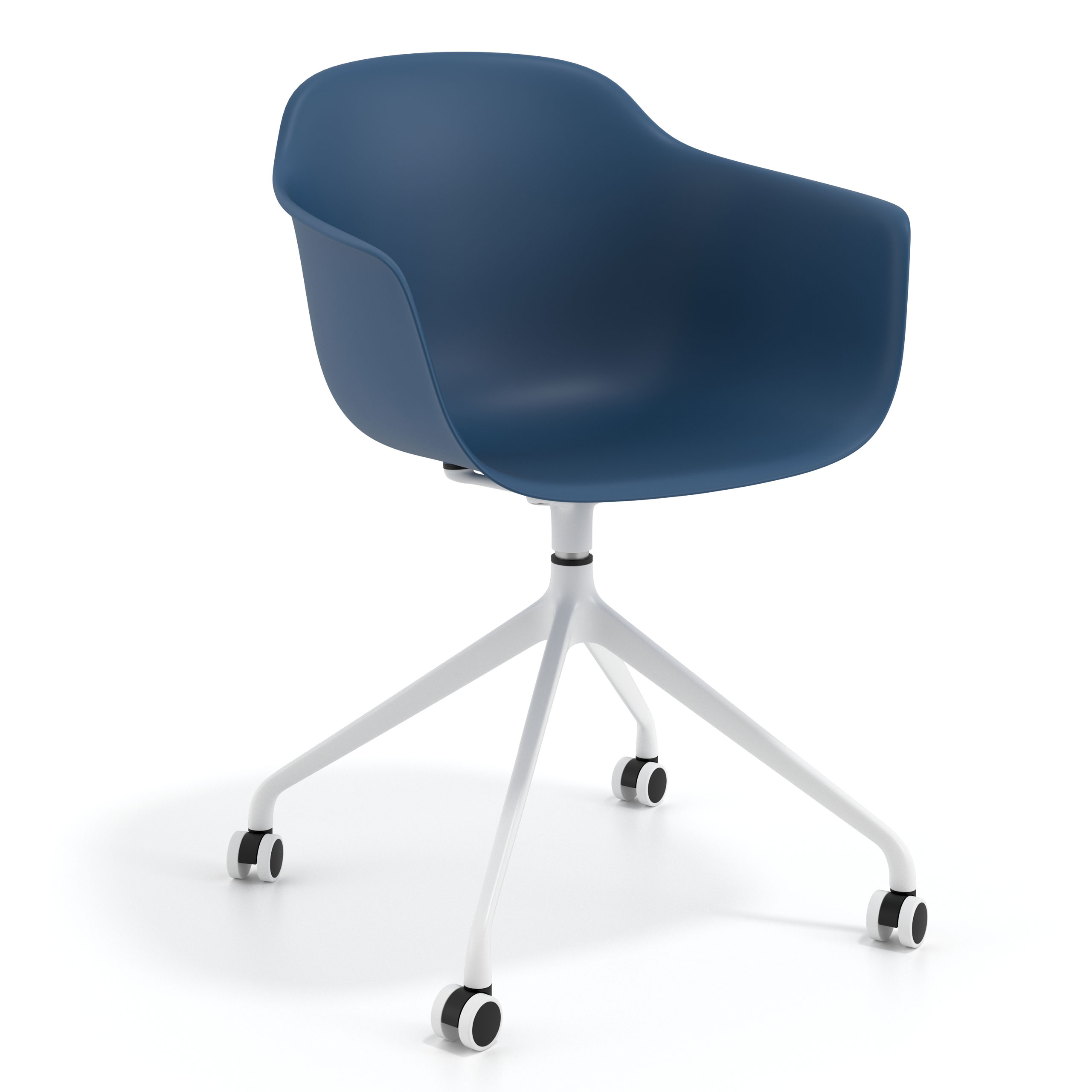 silla de reuniones azul elisa con ruedas plastico 1