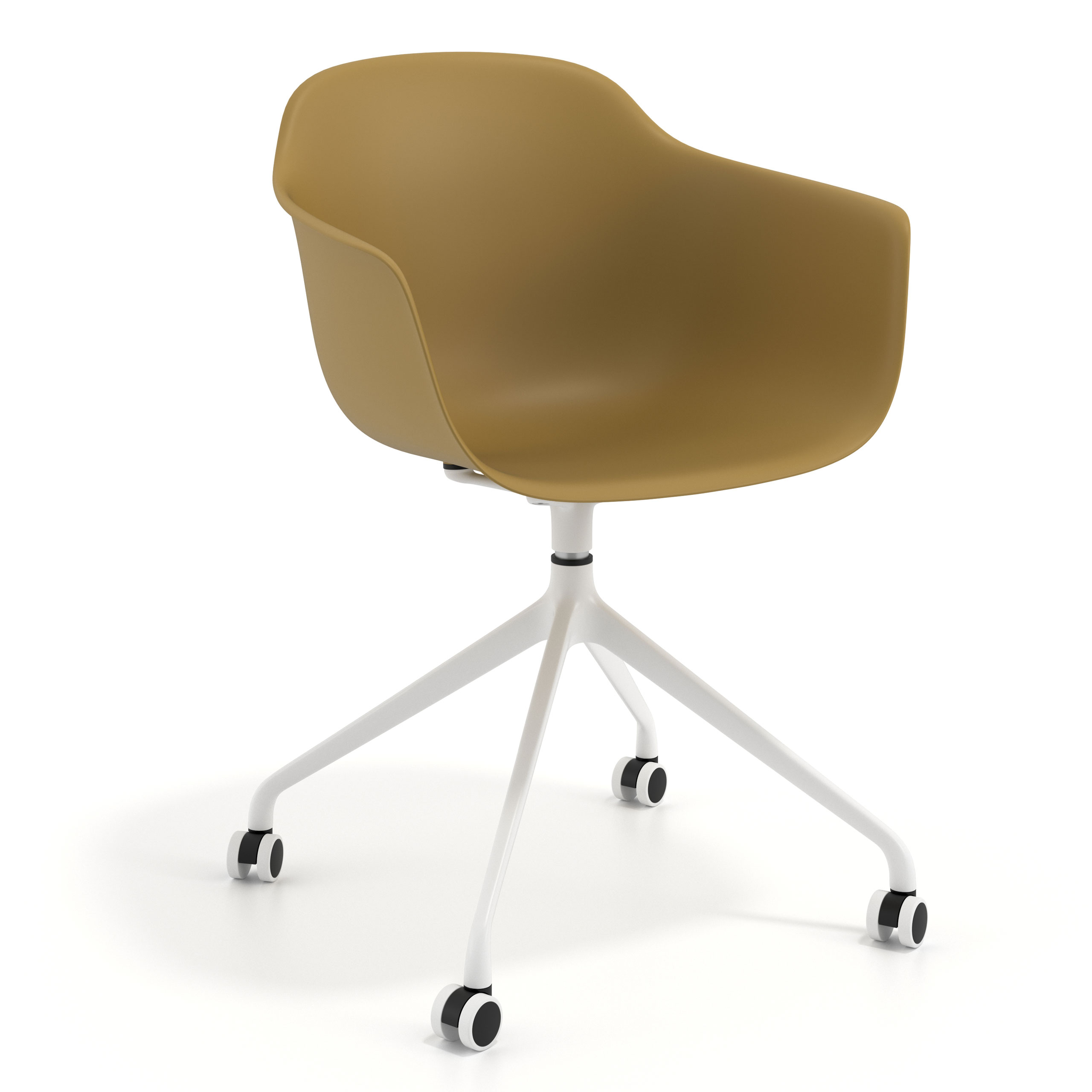 silla de reuniones amarillo elisa con ruedas plastico 1