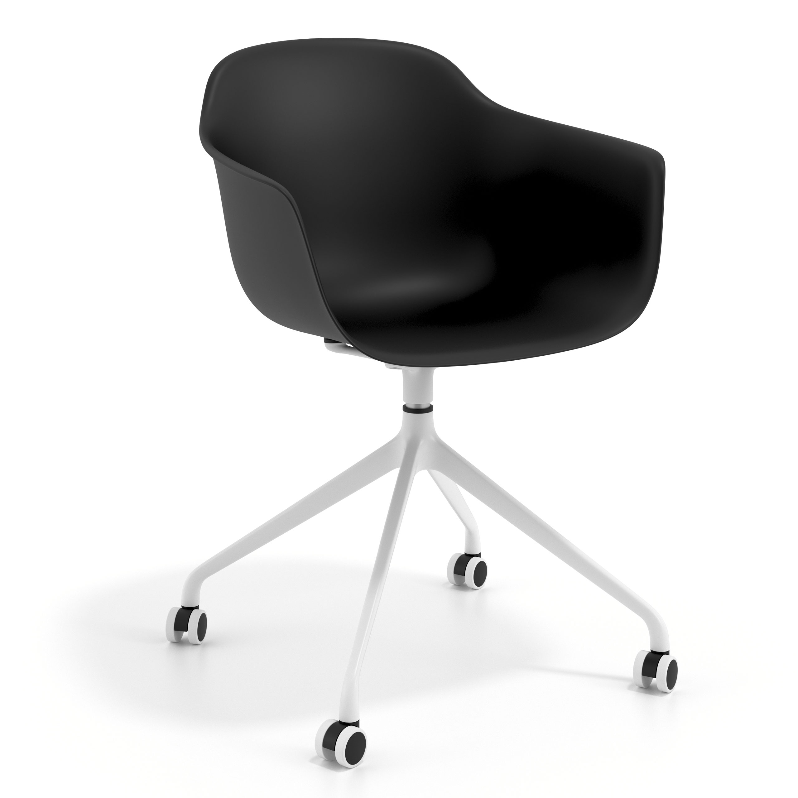 silla de reuniones negro elisa con ruedas plastico 1