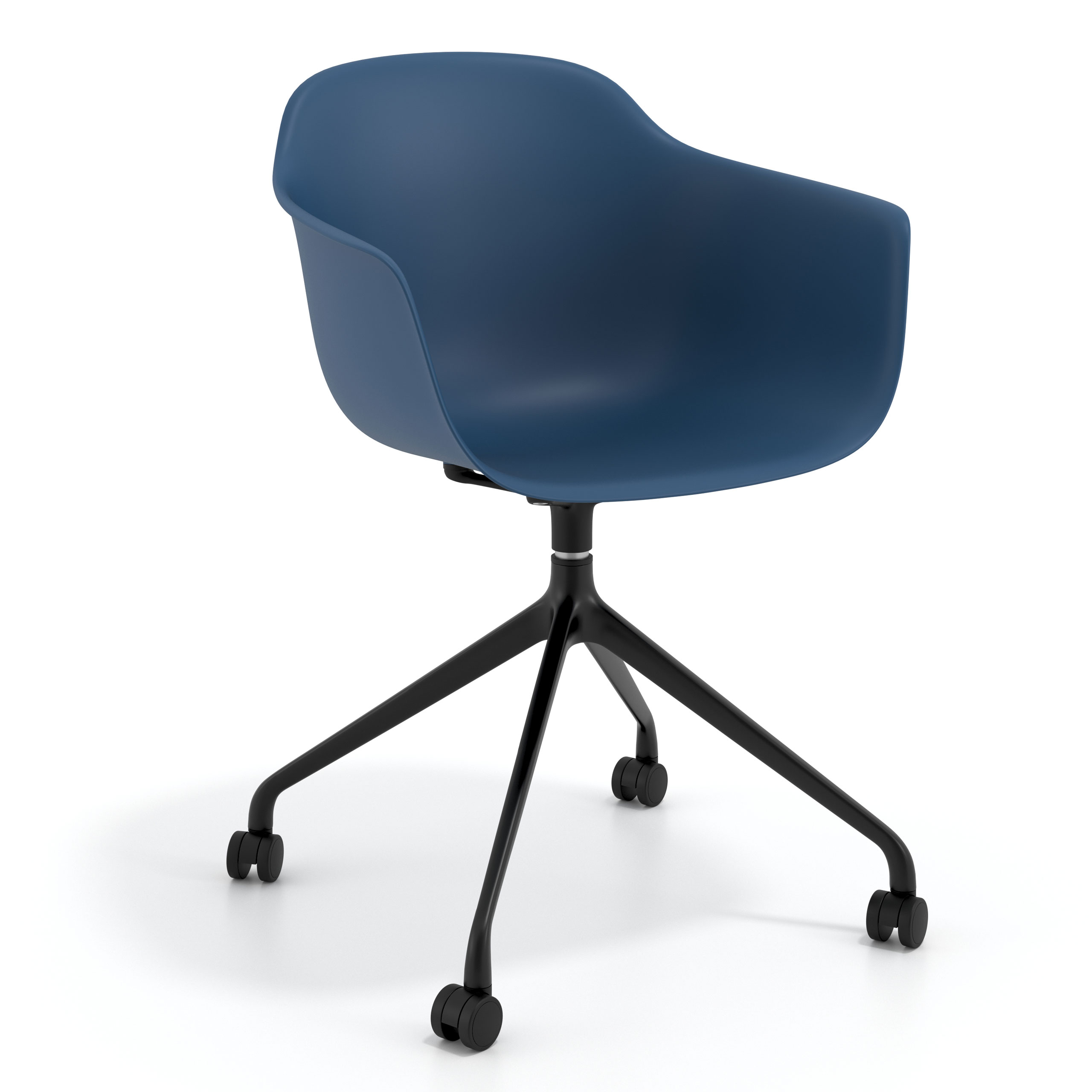 silla de reuniones azul elisa con ruedas plastico 1