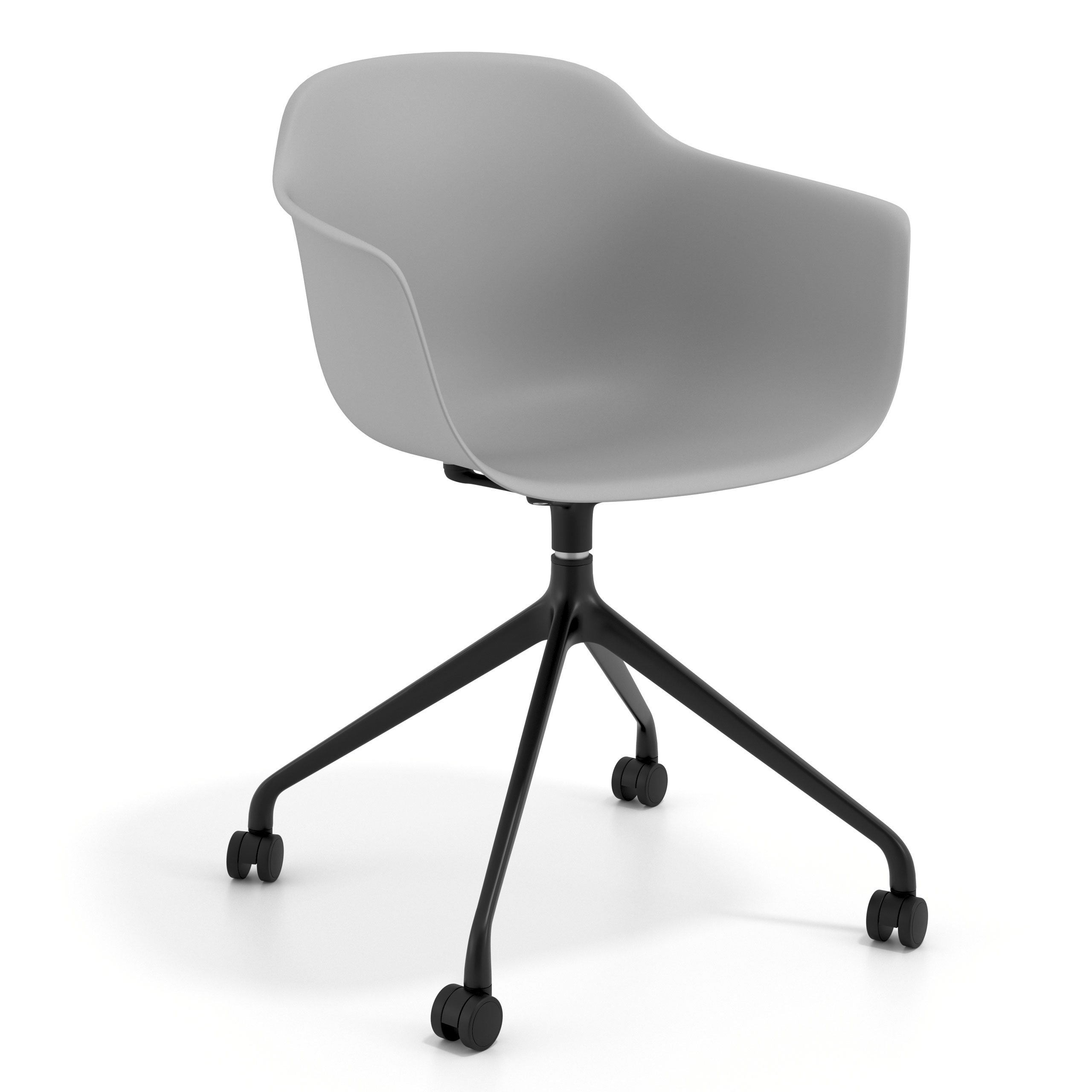 silla de reuniones gris elisa con ruedas plastico 1