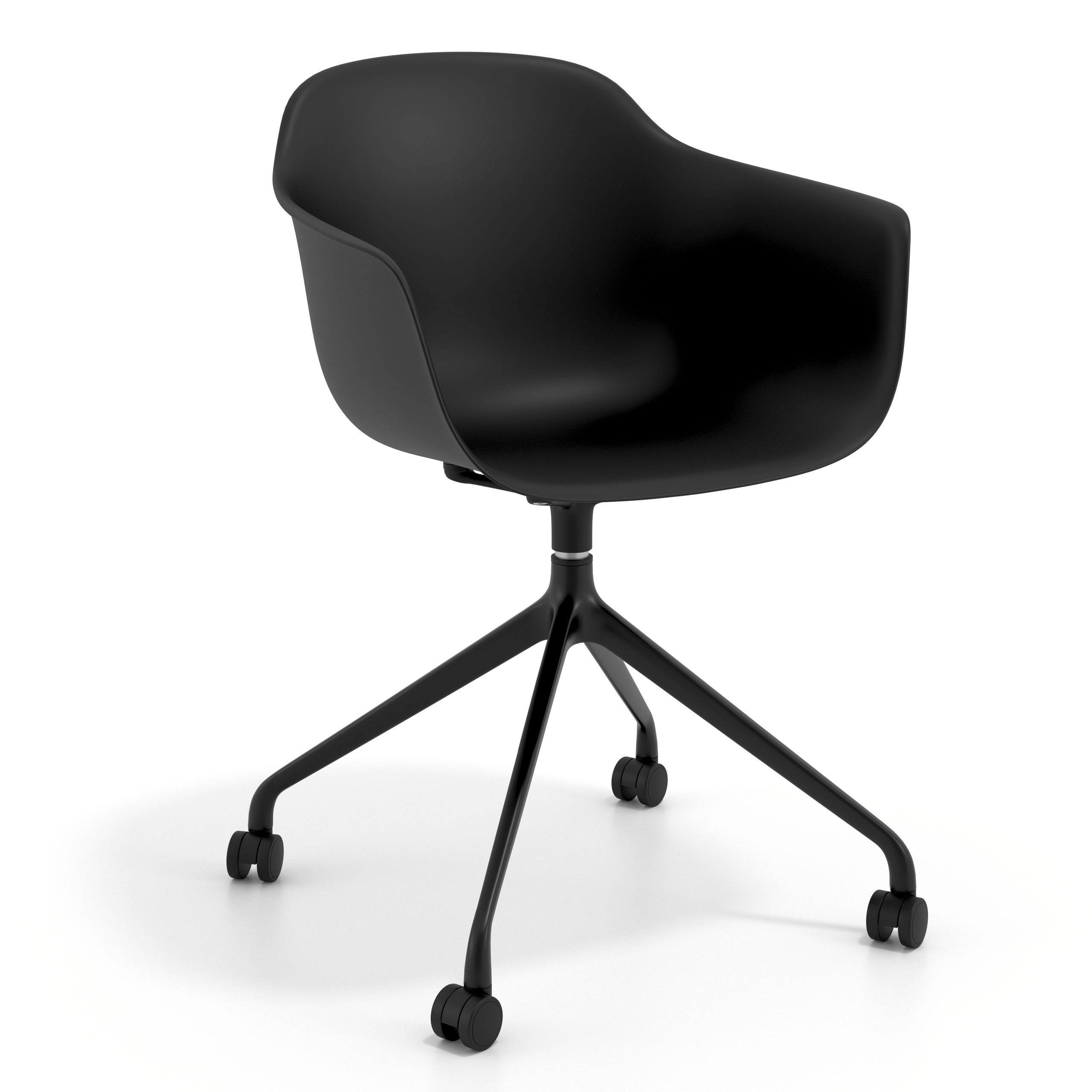 silla de reuniones negro elisa con ruedas plastico 1