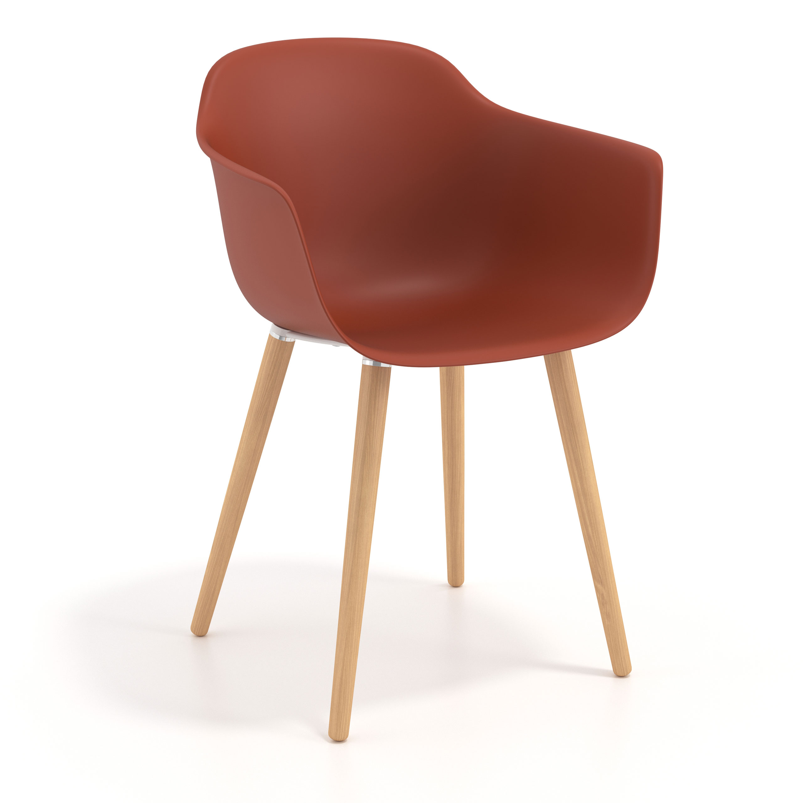 silla nordica rojo elisa giratoria madera plastico 1