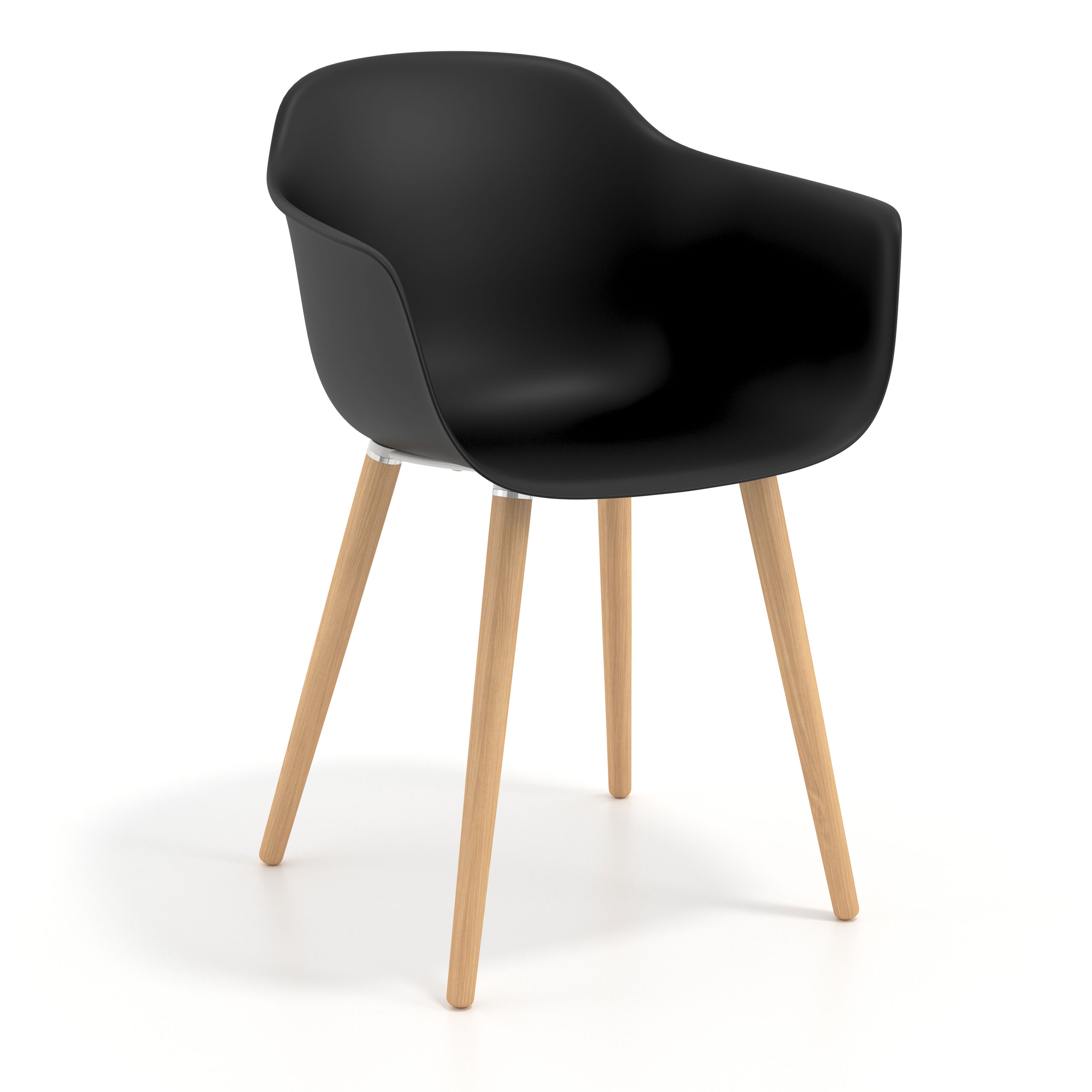 silla nordica negro elisa giratoria madera plastico 1