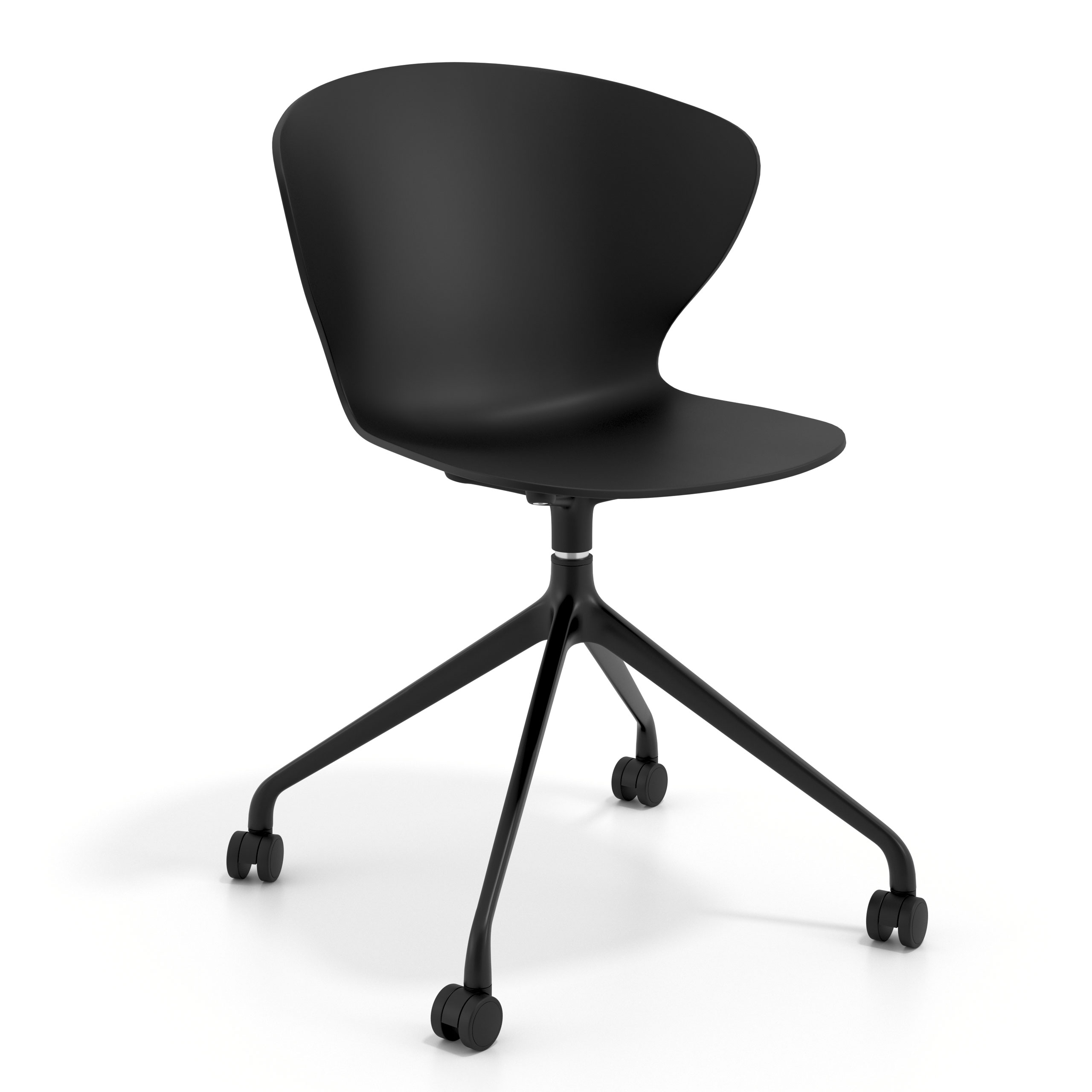 silla de reuniones negro wendy con ruedas plastico 1