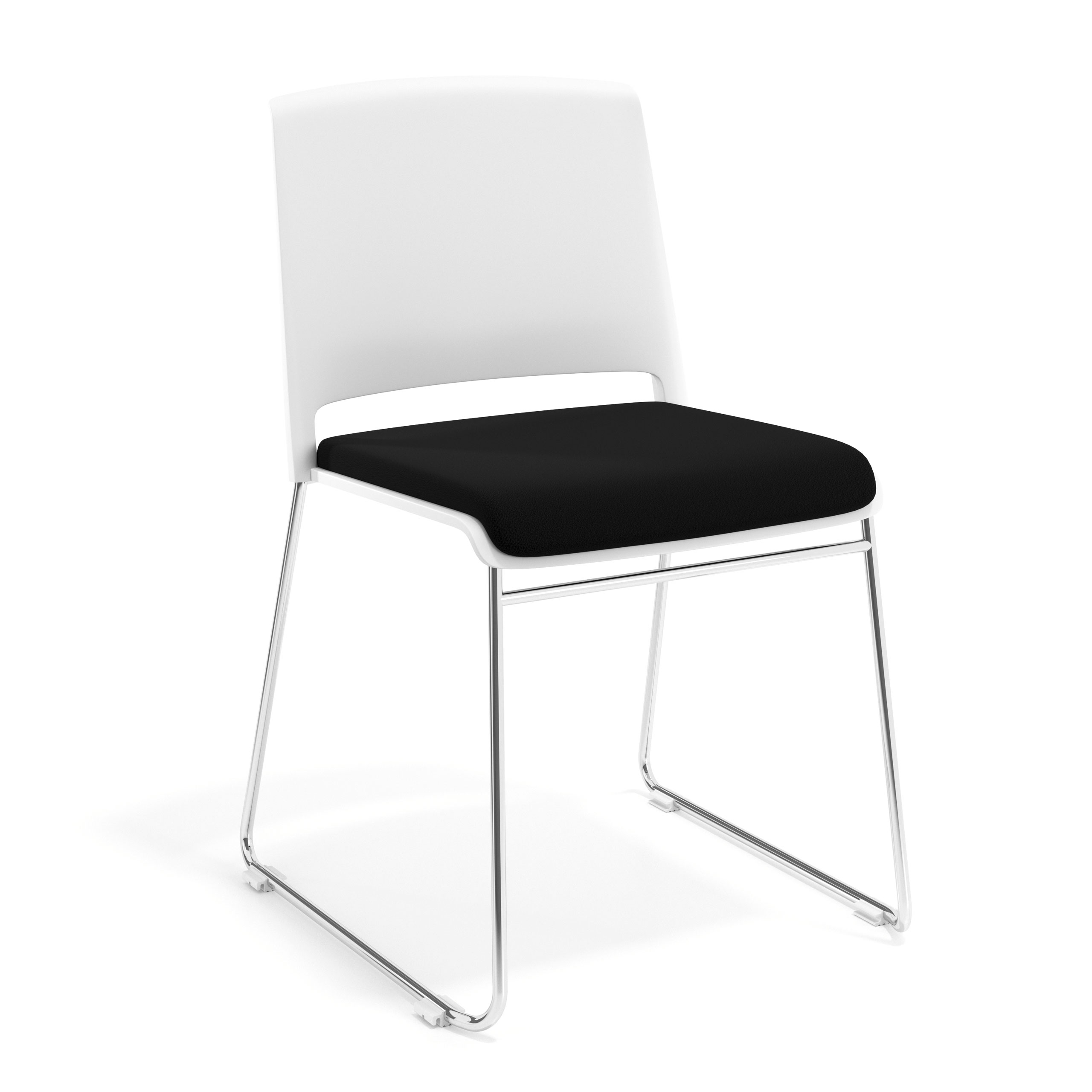 silla confidente negro lotus sin brazos tapizada tela 1