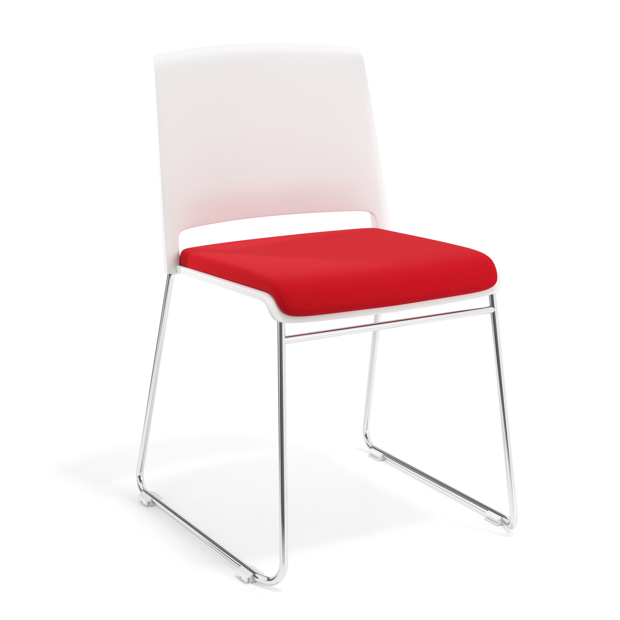 silla confidente rojo lotus sin brazos tapizada tela 1